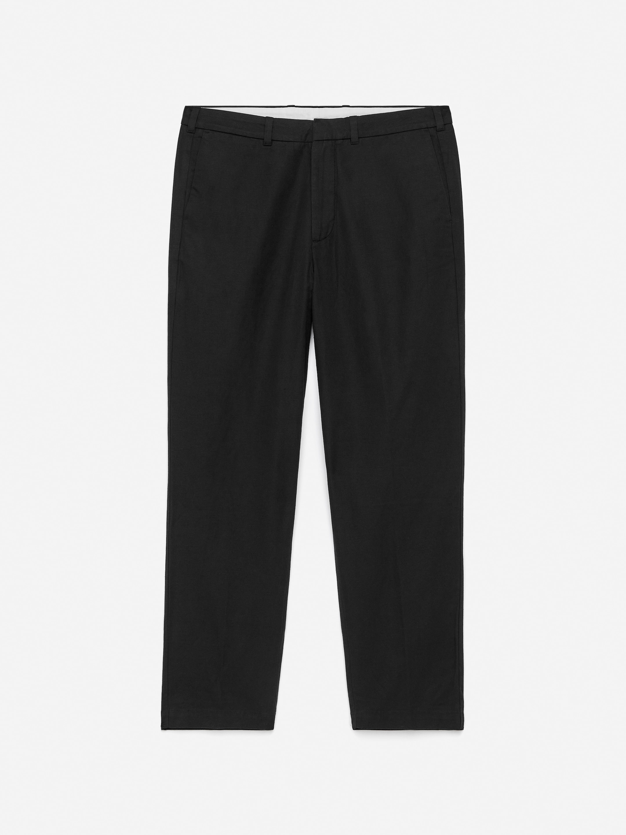 Regular Cropped Cotton-Linen Trousers - Black - Regular fit - Men - StillMedia/DescriptiveStillLife - 2