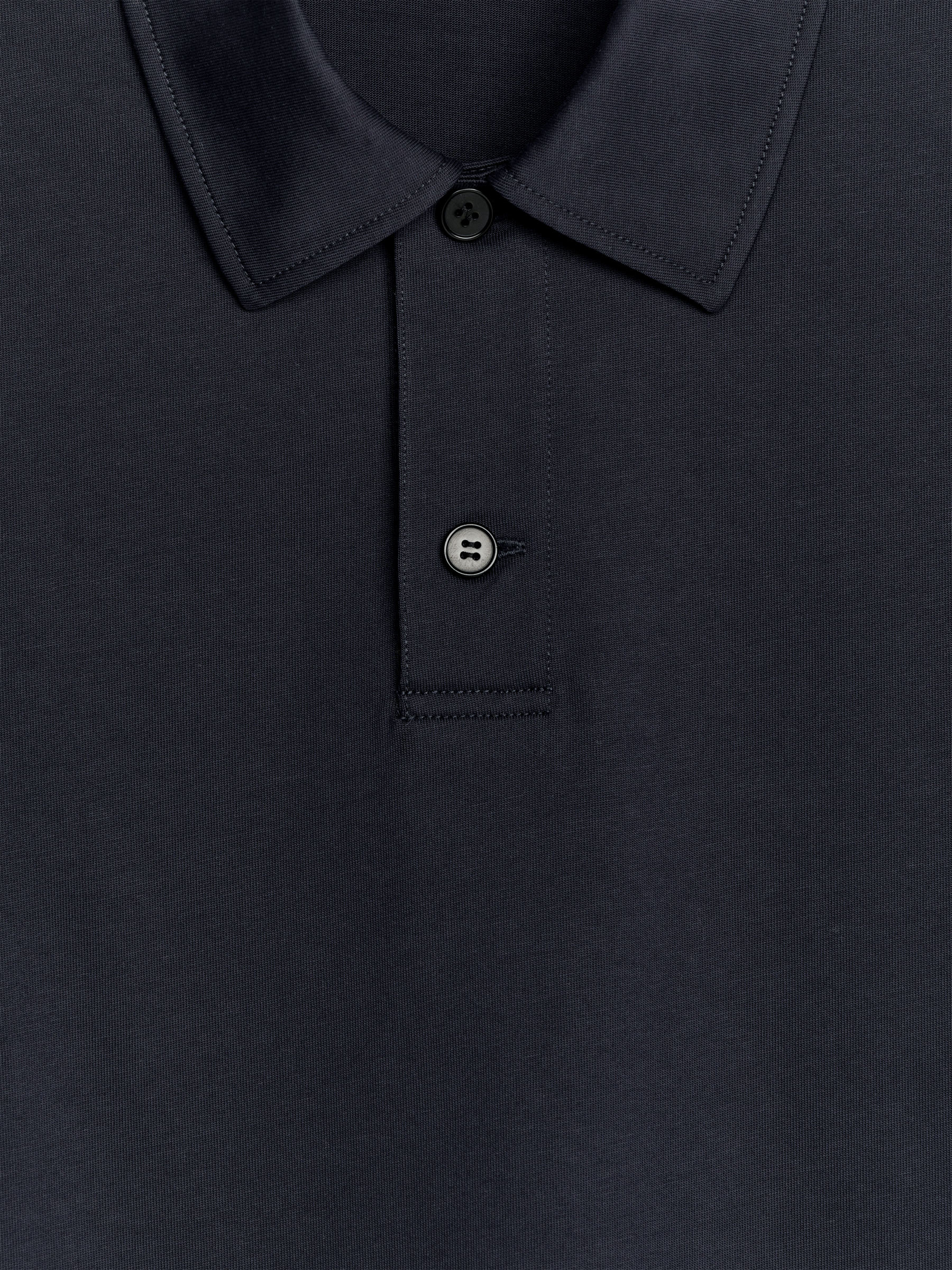 Cotton Polo Shirt - Dark Blue - Loose fit - Men - StillMedia/DescriptiveDetail - 1