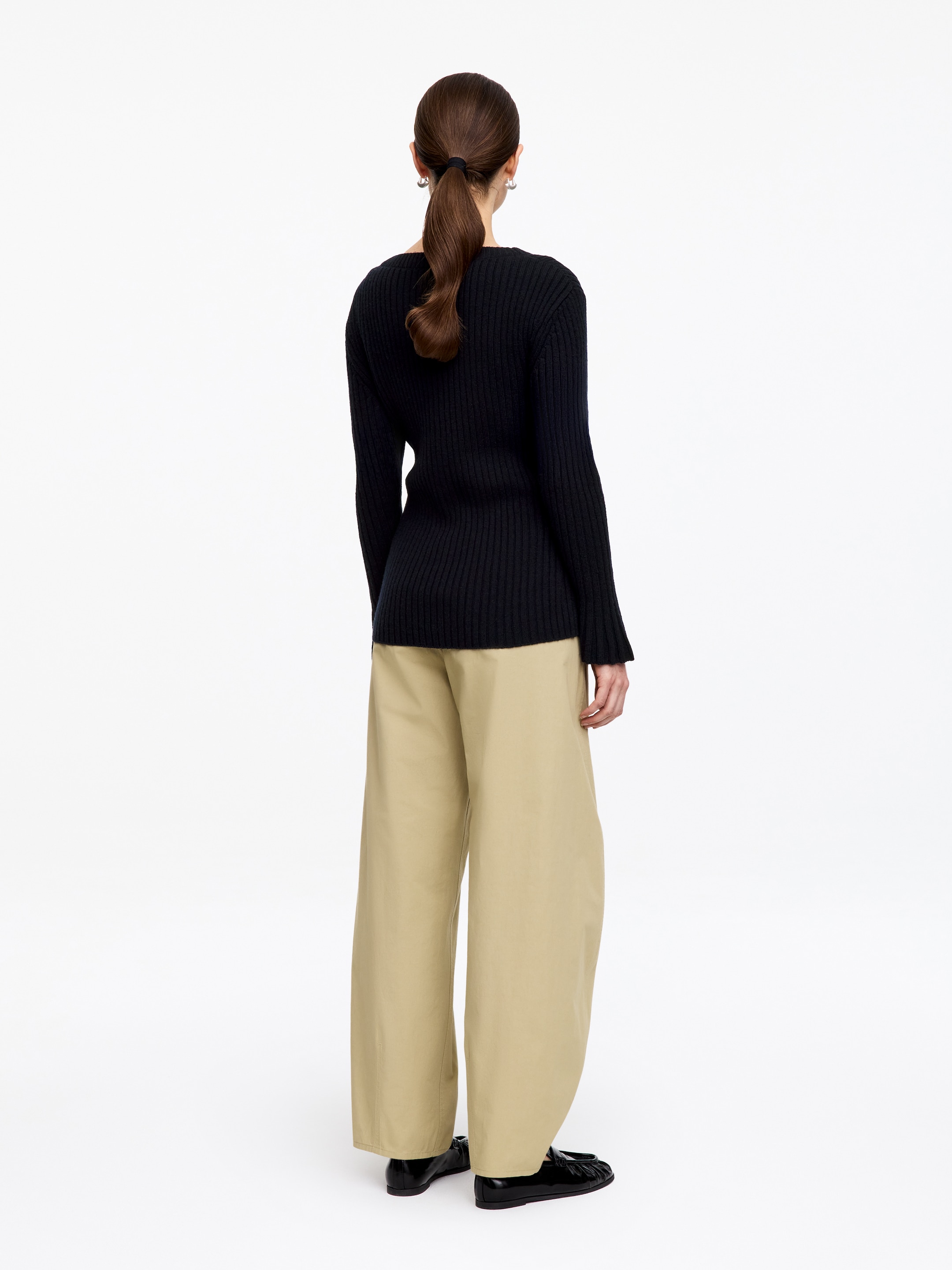 Kardigan z prążkowanej dzianiny - Ciemnoniebieski - Fason normalny - Women - StillMedia/Lookbook - 8