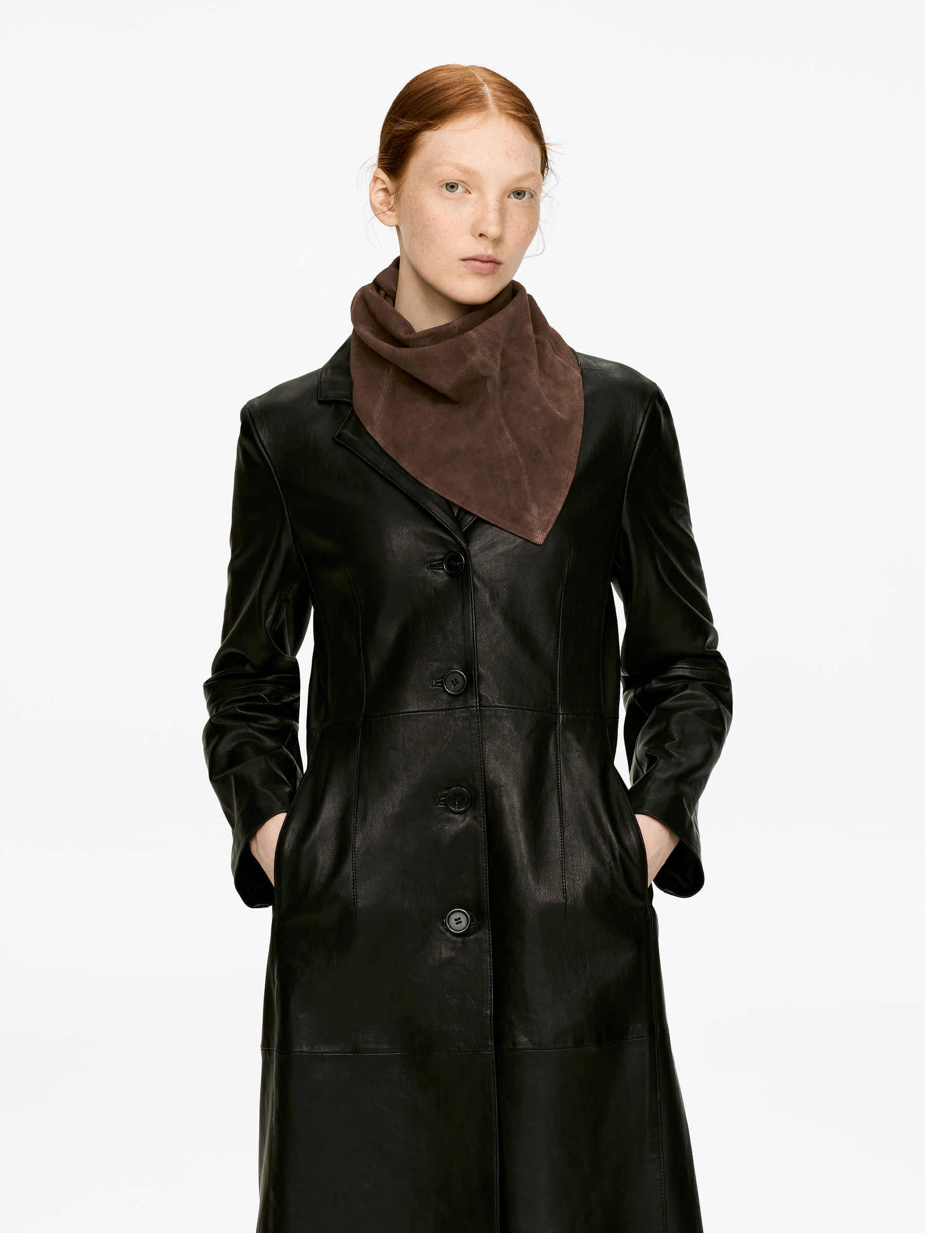 Veloursledertuch - Dunkelbraun - Damen - StillMedia/Lookbook - 3