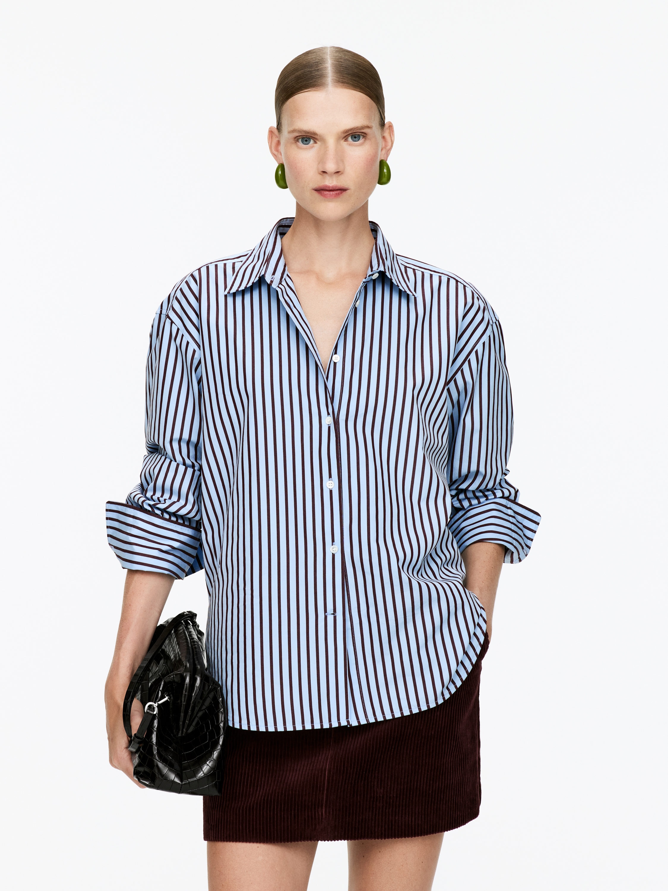 Cotton Poplin Shirt-#A3BBE0-16054
