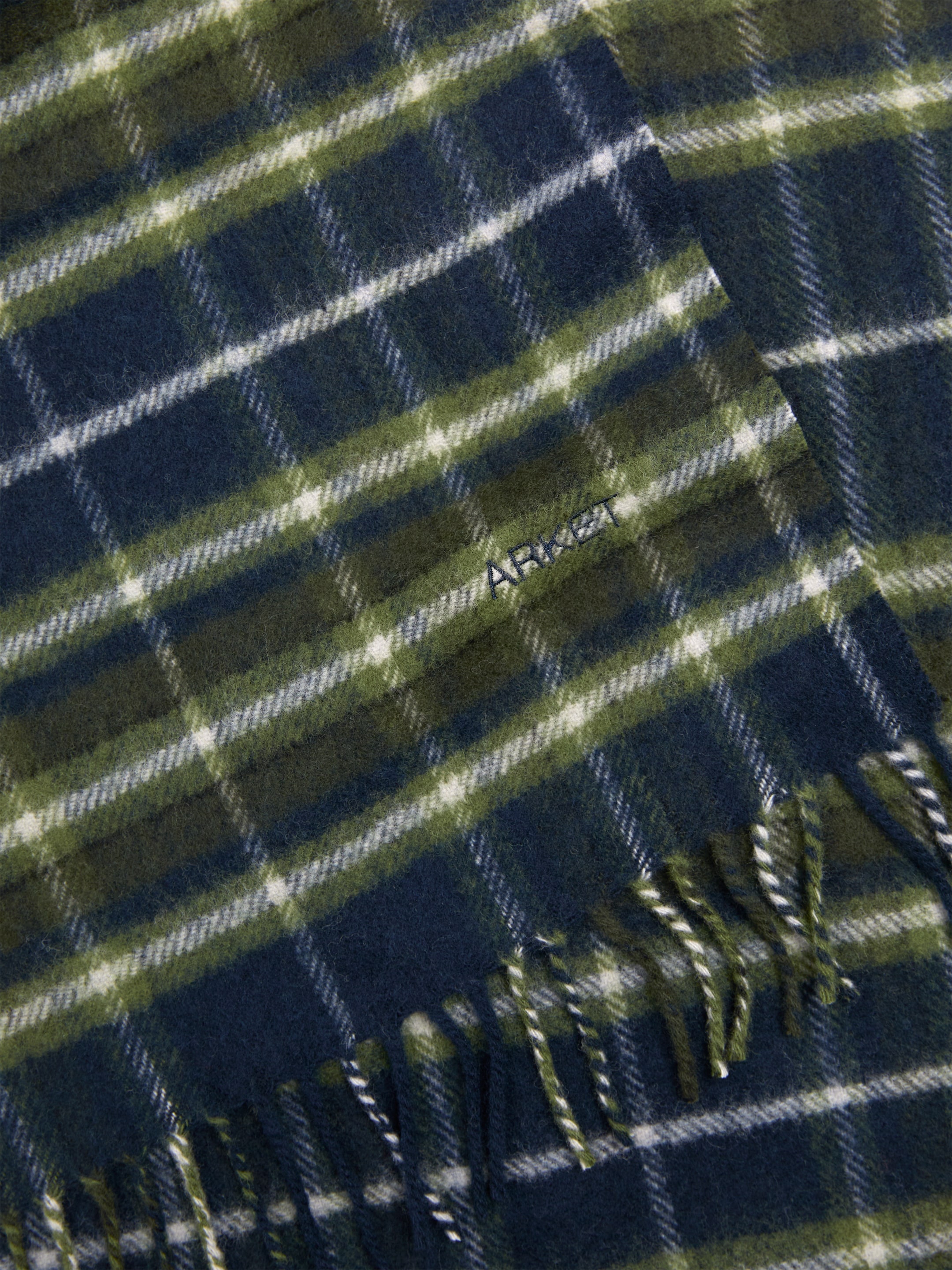 Checked Wool Scarf - Blue - men - StillMedia/DescriptiveDetail - 2