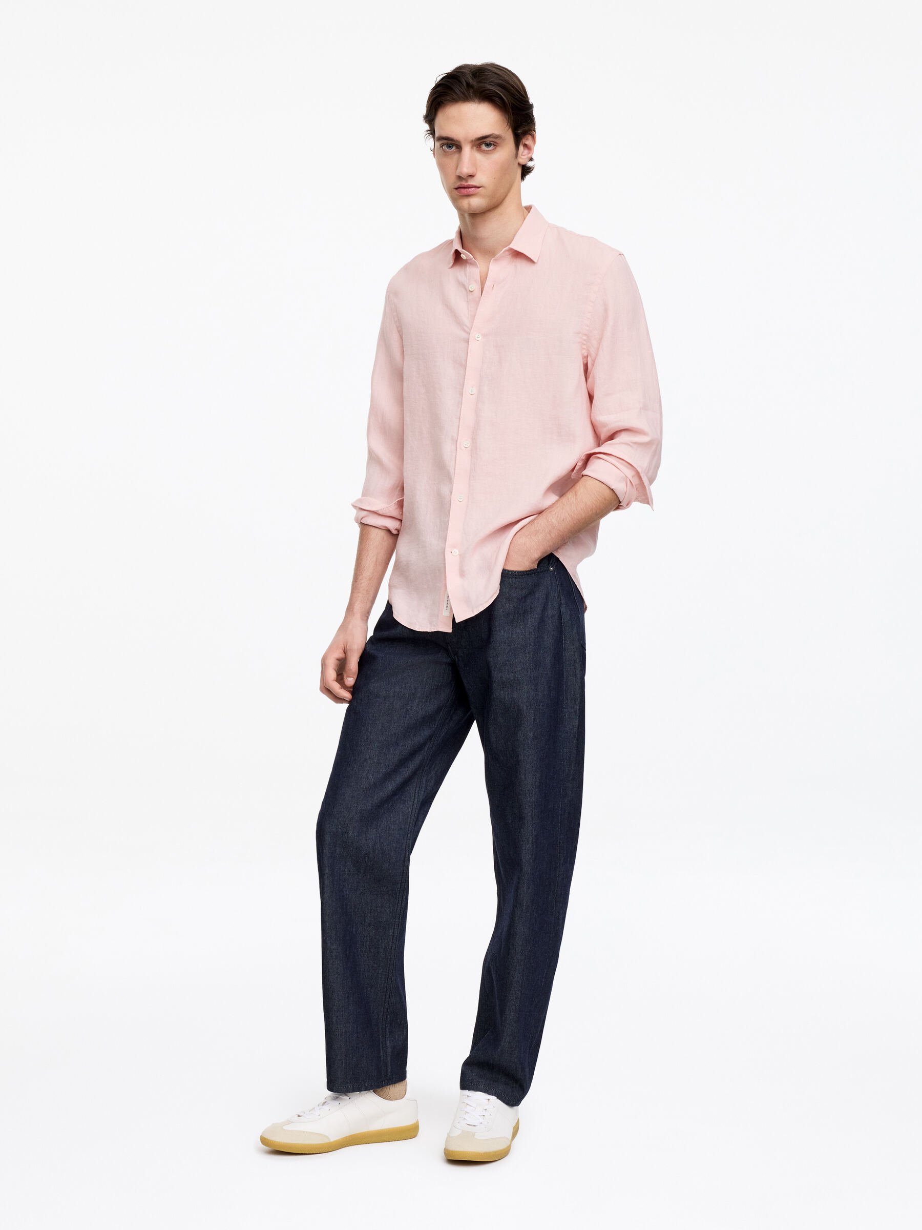 Regular Linen Shirt - Dusty Pink - Regular fit - Men - StillMedia/Lookbook - 4