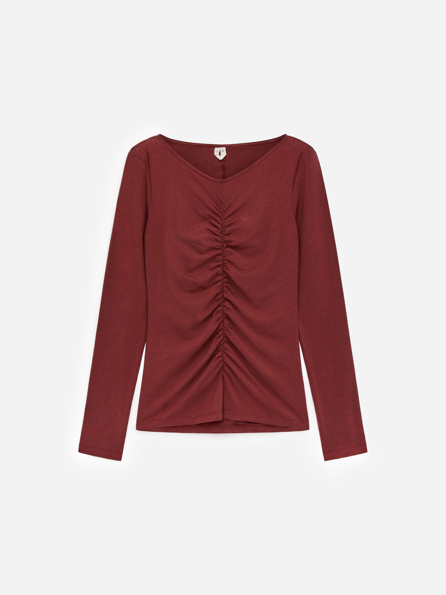 Gathered Top-Red-17173