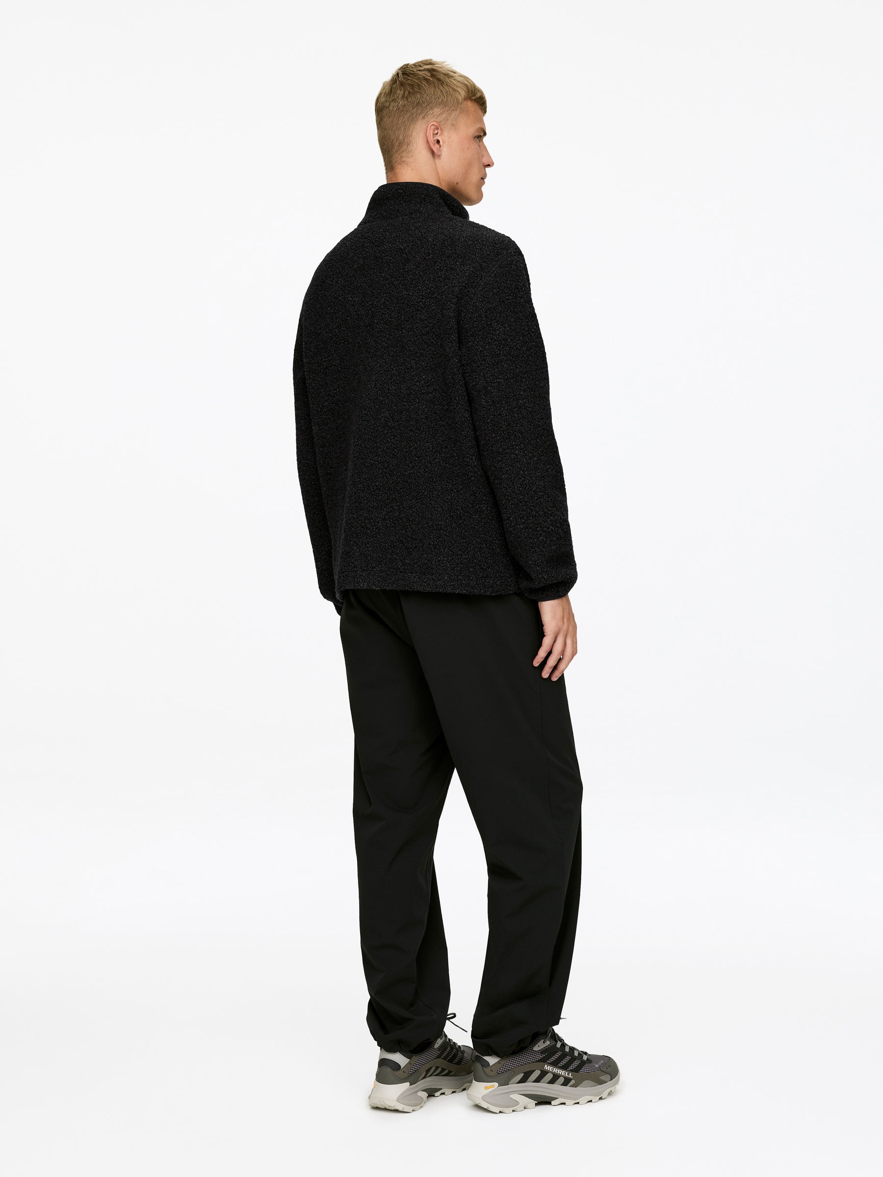 Wool Blend Pile Half-Zip - Dark Grey - Loose fit - Men - StillMedia/Lookbook - 3