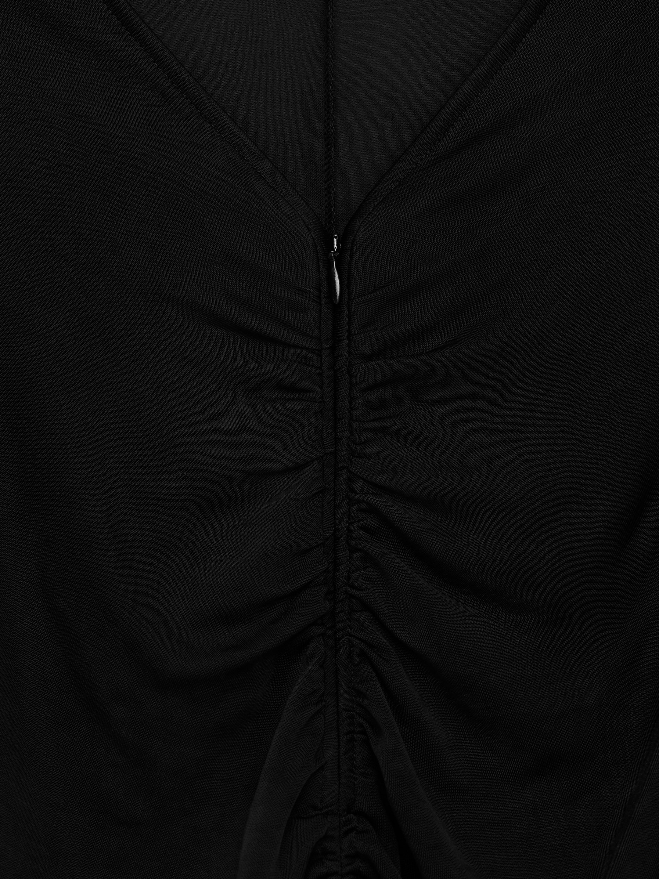 Top con mezza cerniera e arricciatura - Nero - Slim fit - Women - StillMedia/DescriptiveDetail - 1