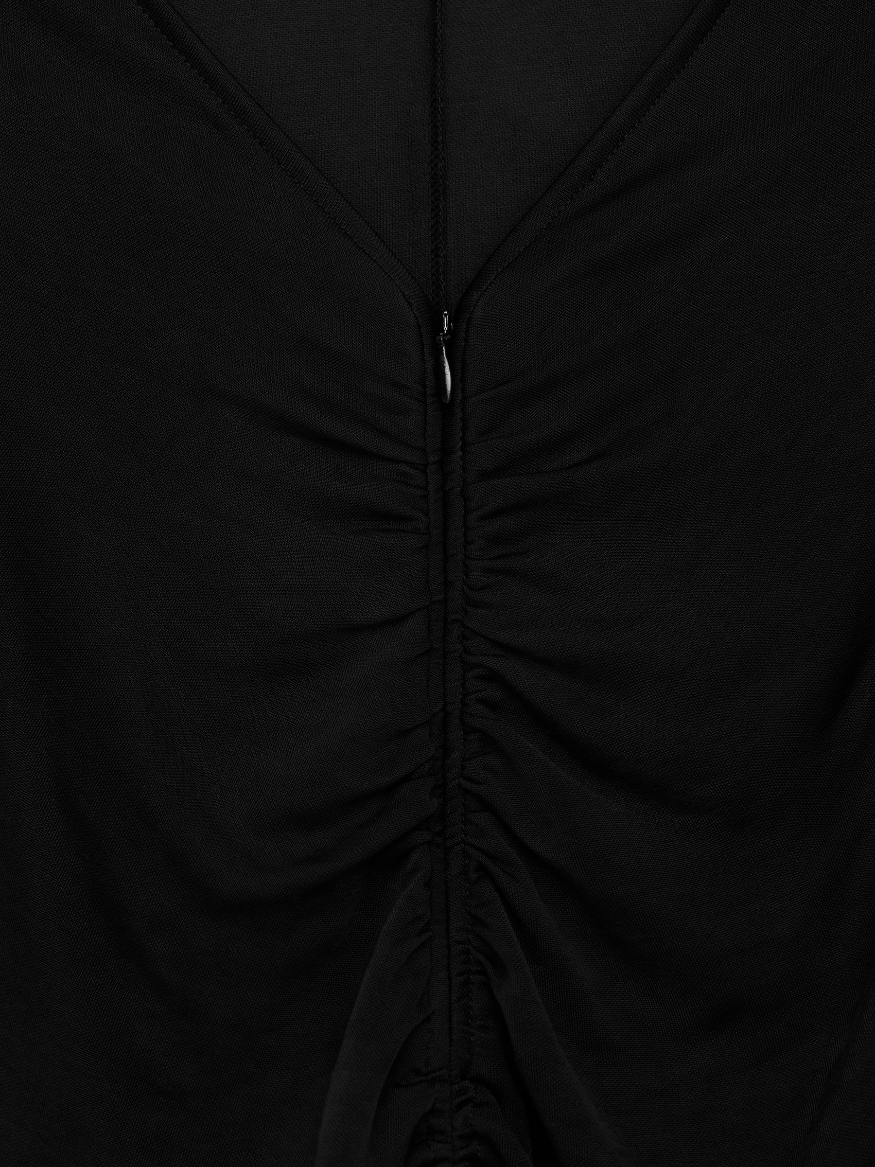 Gerafftes Oberteil mit kurzem Reißverschluss - Schwarz - Slim Fit - Damen - StillMedia/DescriptiveDetail - 1