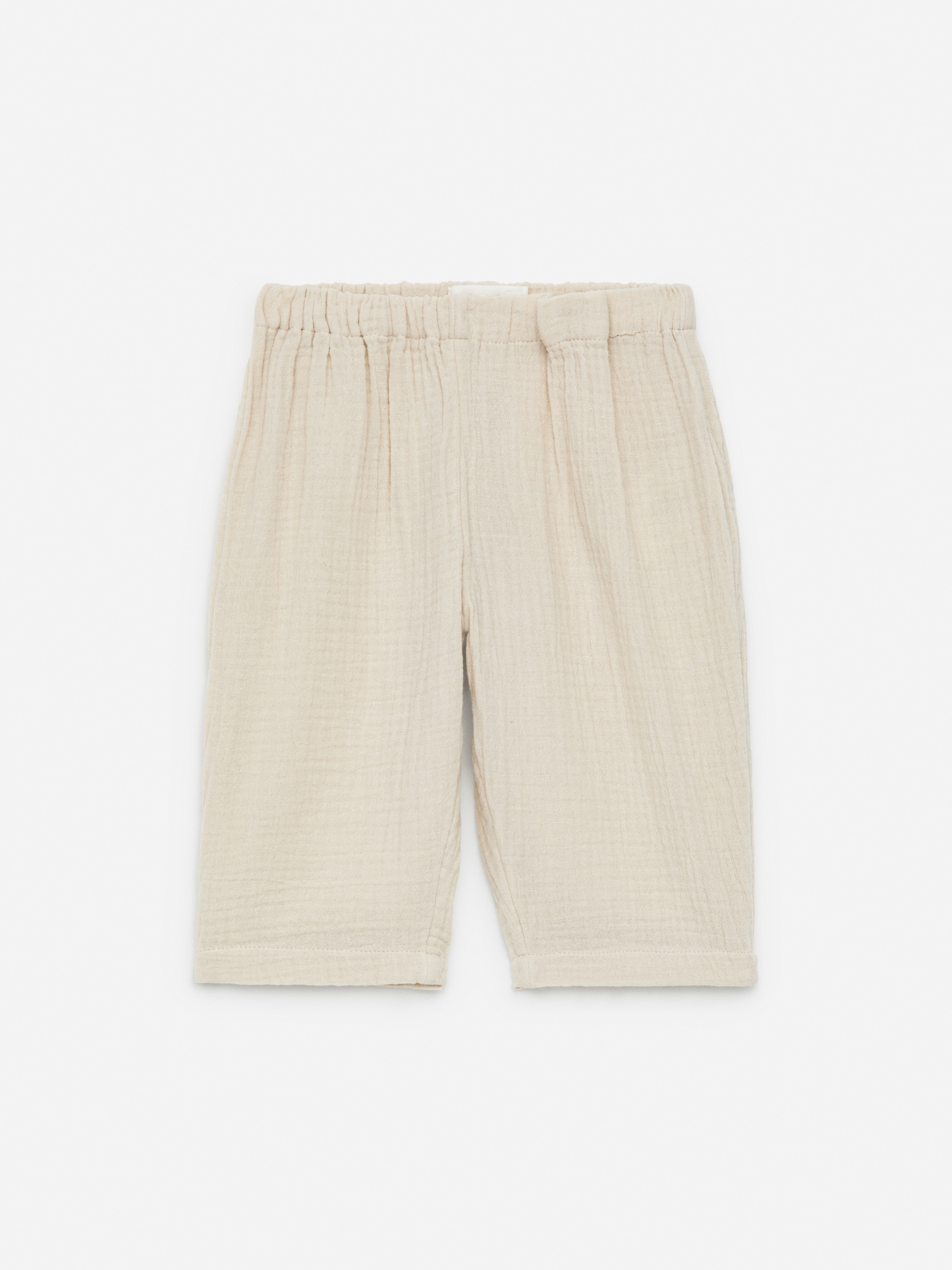 Cotton Muslin Trousers-#CEC6B9-14583