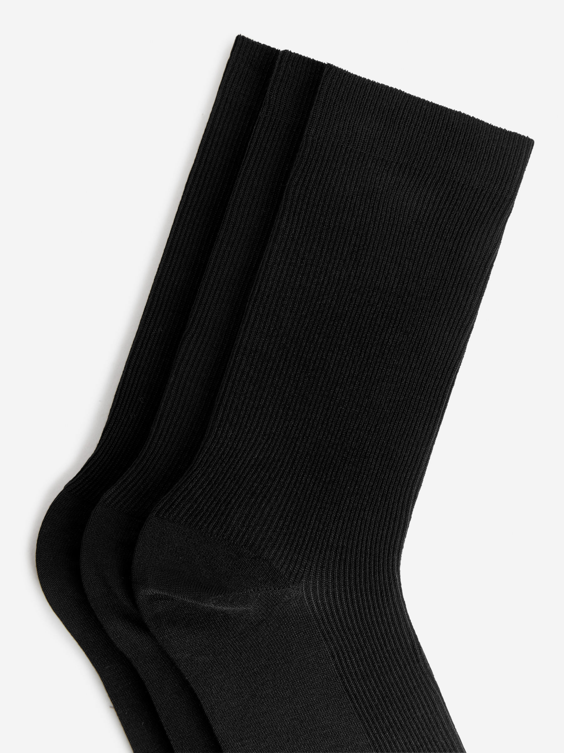 Mercerised Cotton Socks Set of 3 - Black - Women - StillMedia/DescriptiveDetail - 2