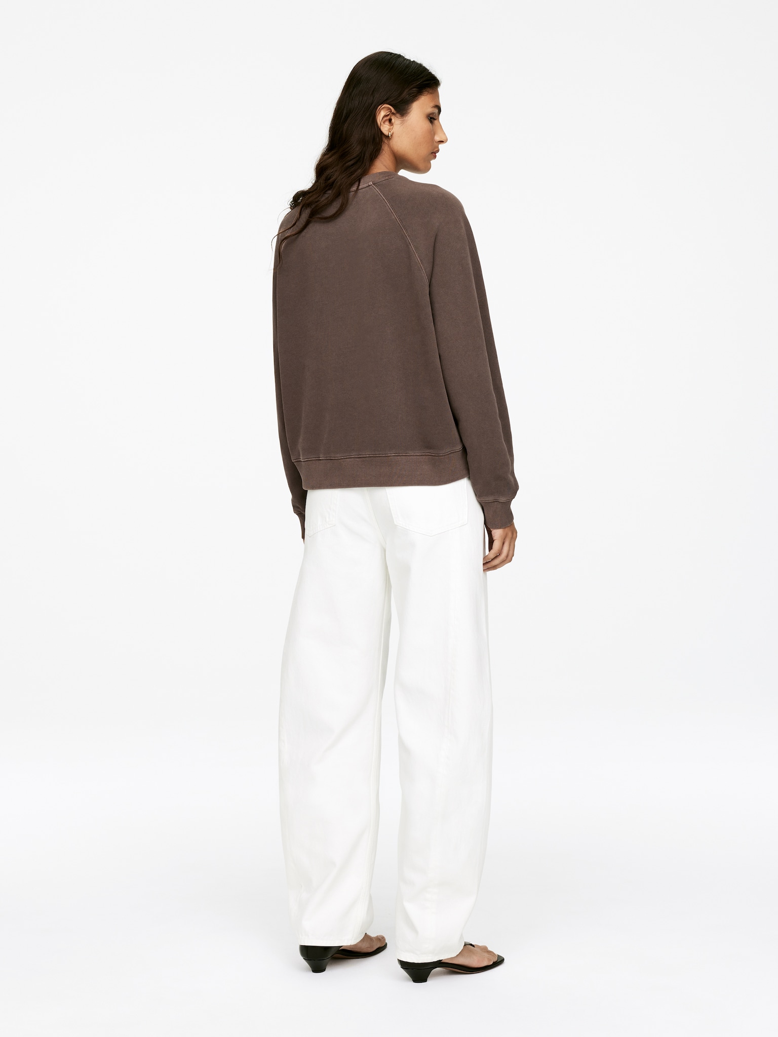 Terry Sweatshirt - Dark Brown/Grey Melange/Black/Pink/Purple/Blue/Dark Blue - 5