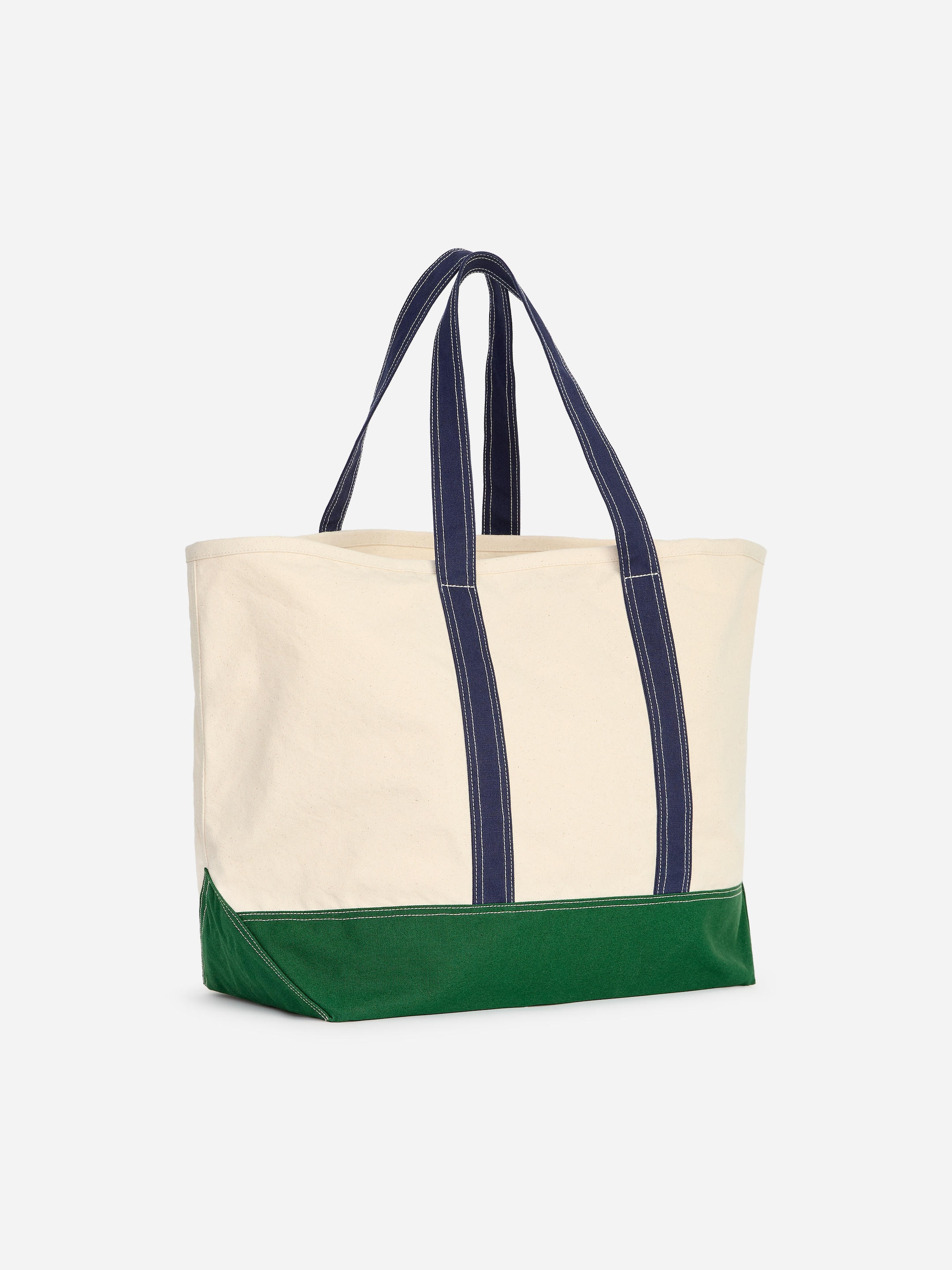 Borsa tote in tela grande - Bianco sporco/Verde - men - StillMedia/DescriptiveStillLife - 3