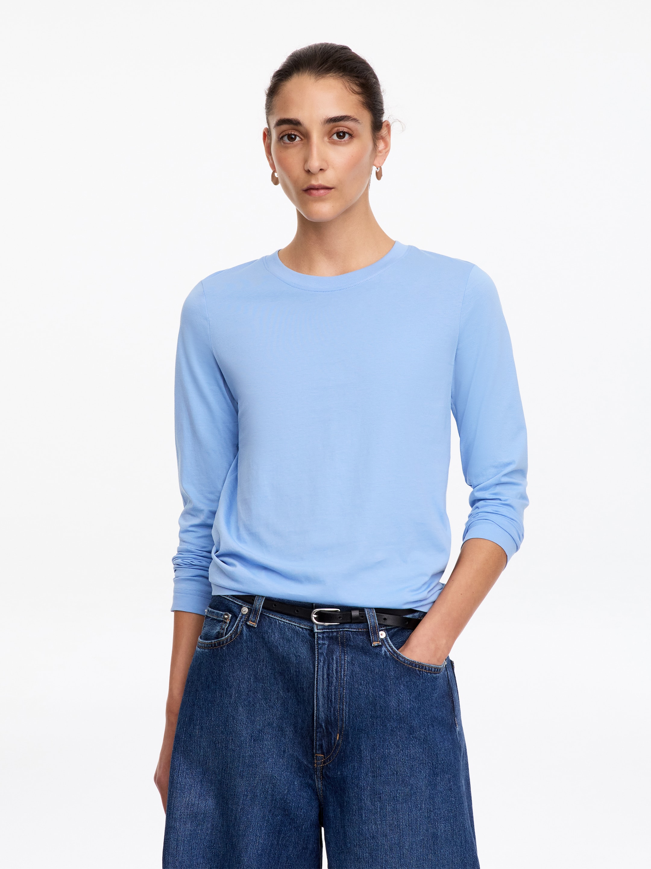 T-shirt Signature a maniche lunghe-Blue-20661