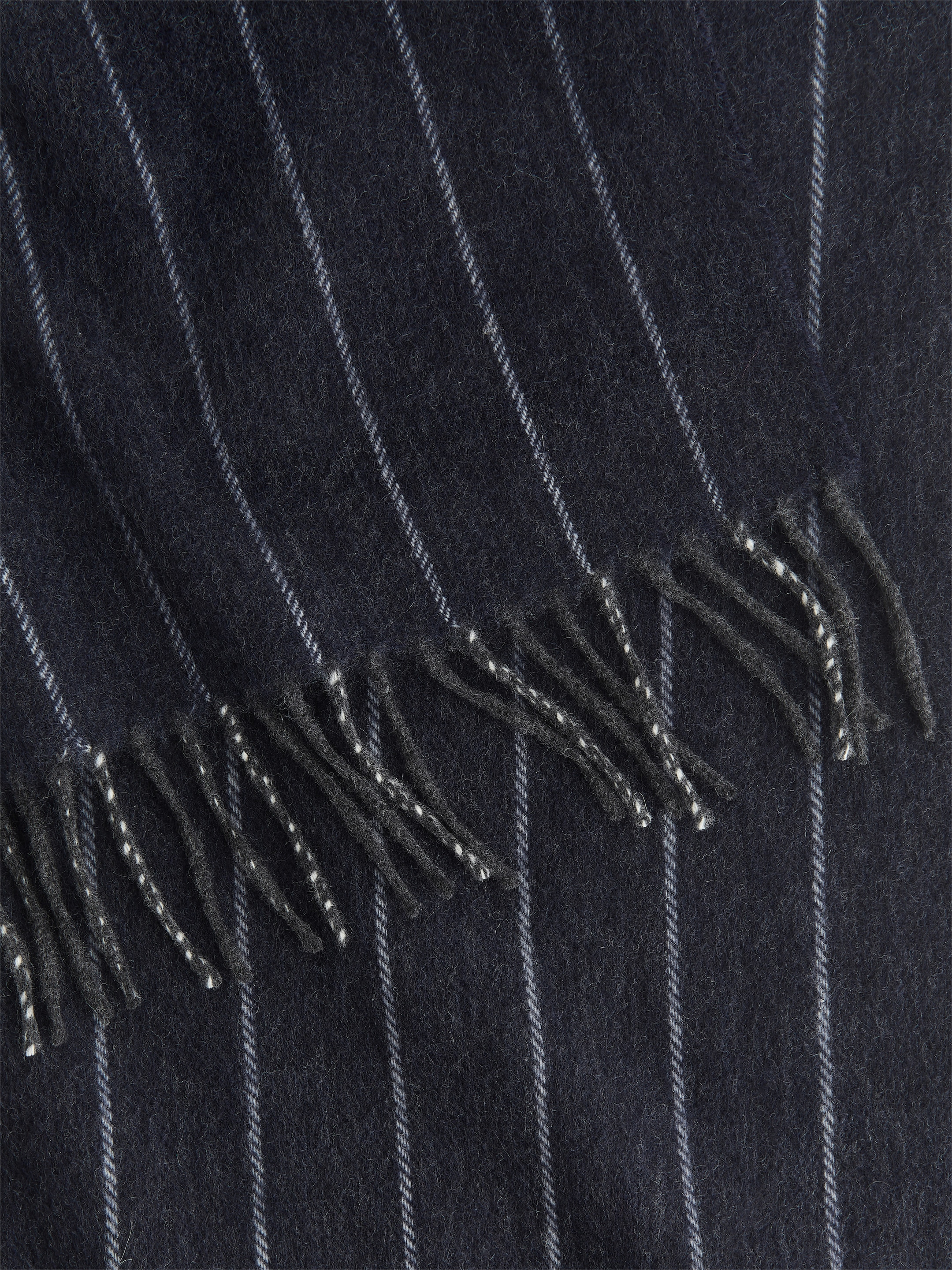 Écharpe en laine et cachemire - Bleu foncé / Rayures - Homme - StillMedia/DescriptiveDetail - 1