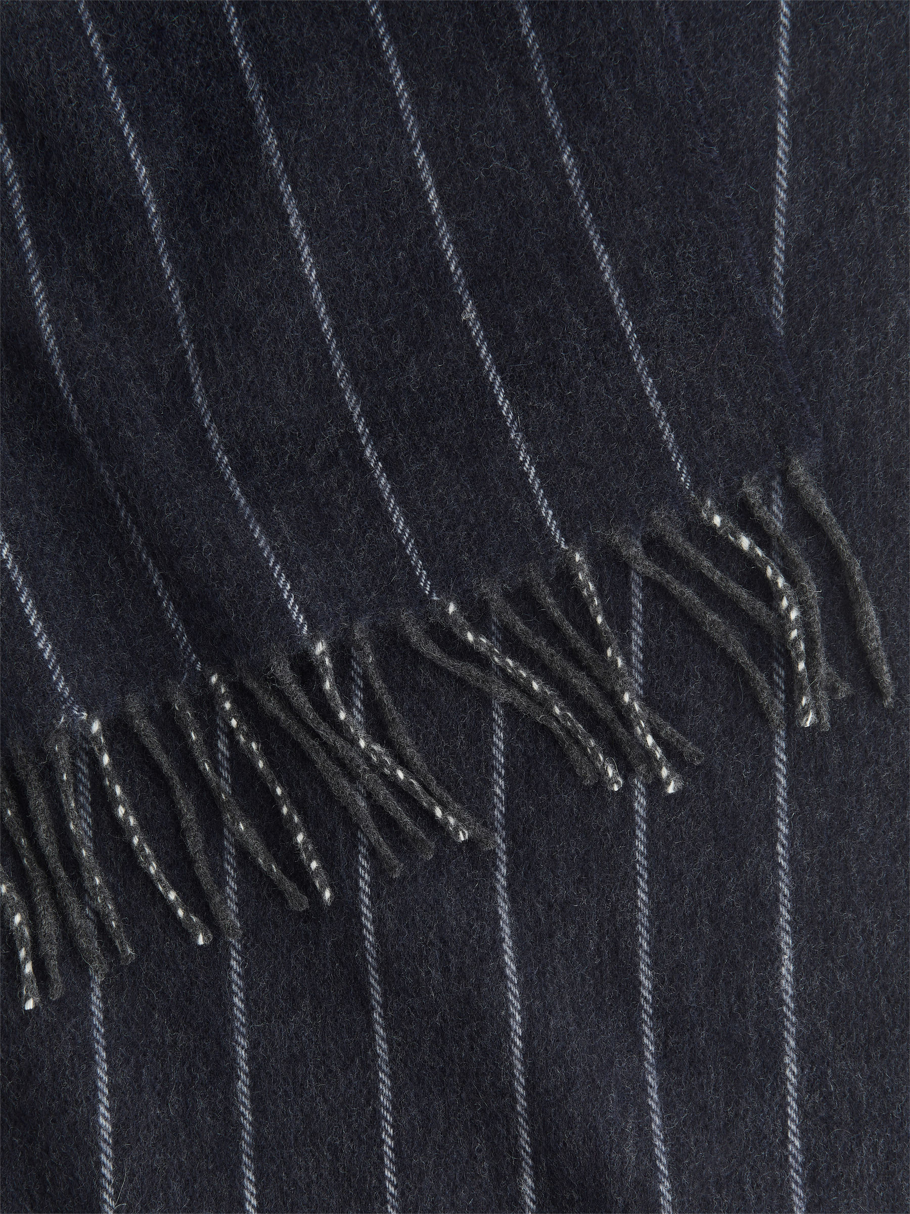 Wool Cashmere Scarf - Dark Blue/Striped - Men - StillMedia/DescriptiveDetail - 1
