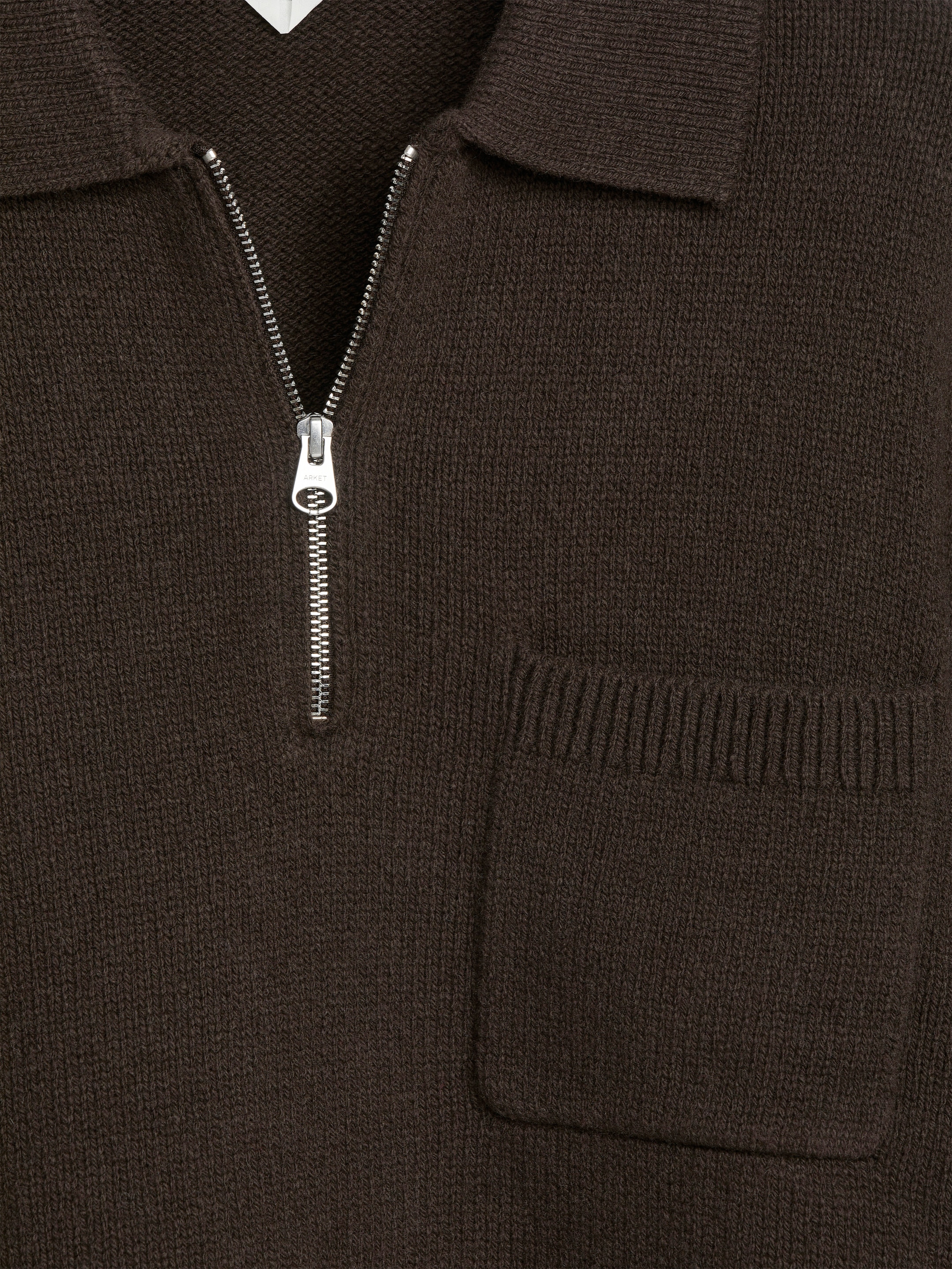 Größeres Bild anzeigen: Gestricktes Polohemd aus Wolle, mit Reißverschluss - Braun - Men | H&M AT 6