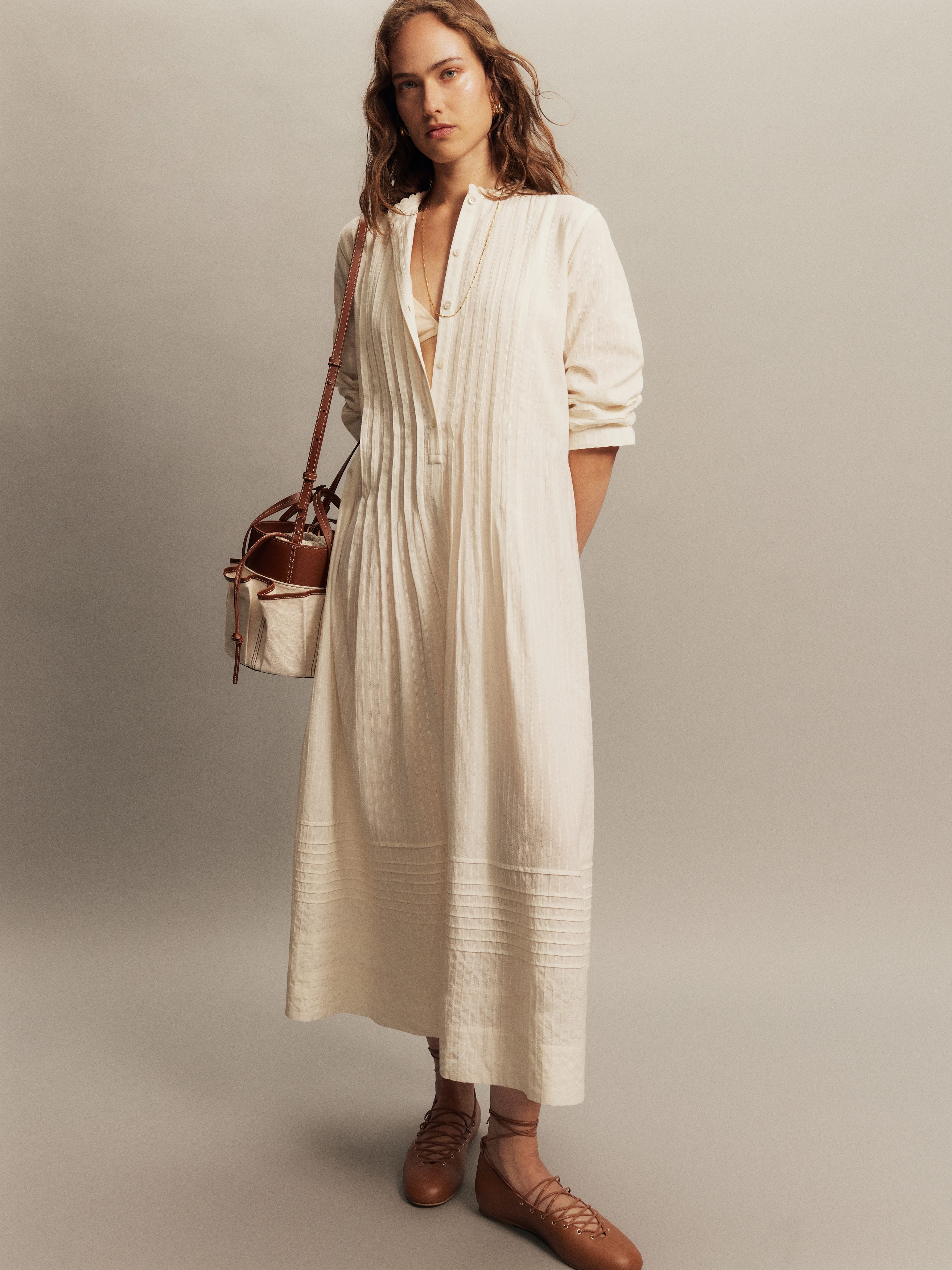 Lace Up Ballerinas - Cognac - Women - StillMedia/Lookbook - 1