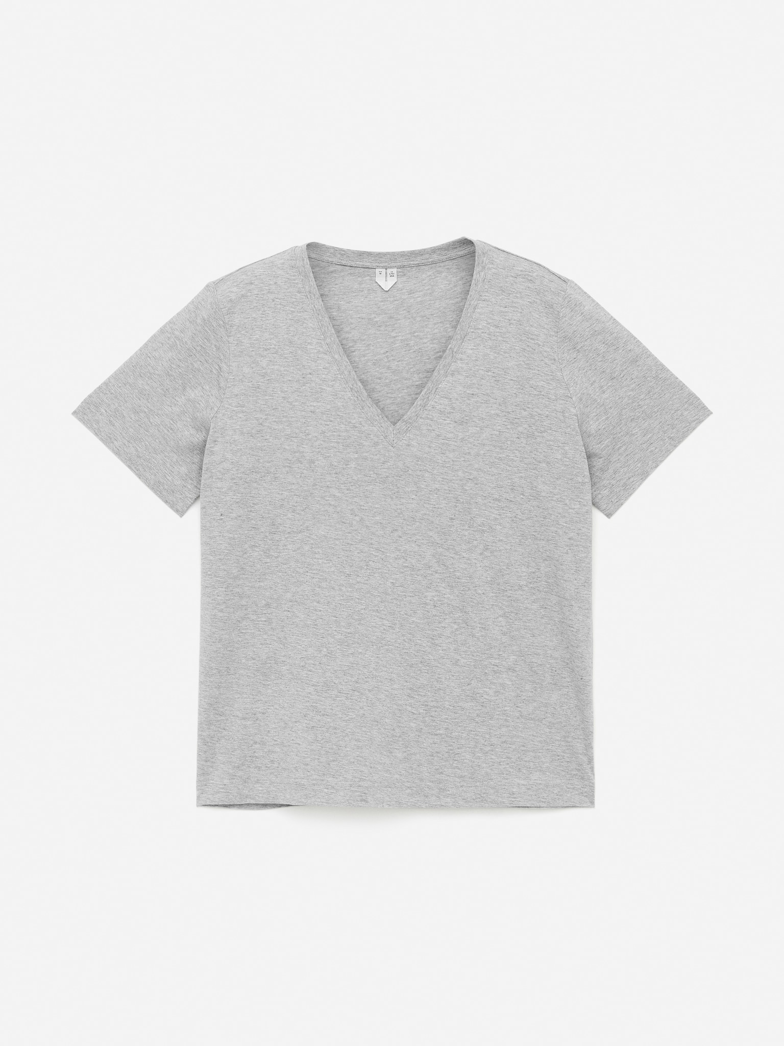 V-Neck T-Shirt - Grey Melange - 1