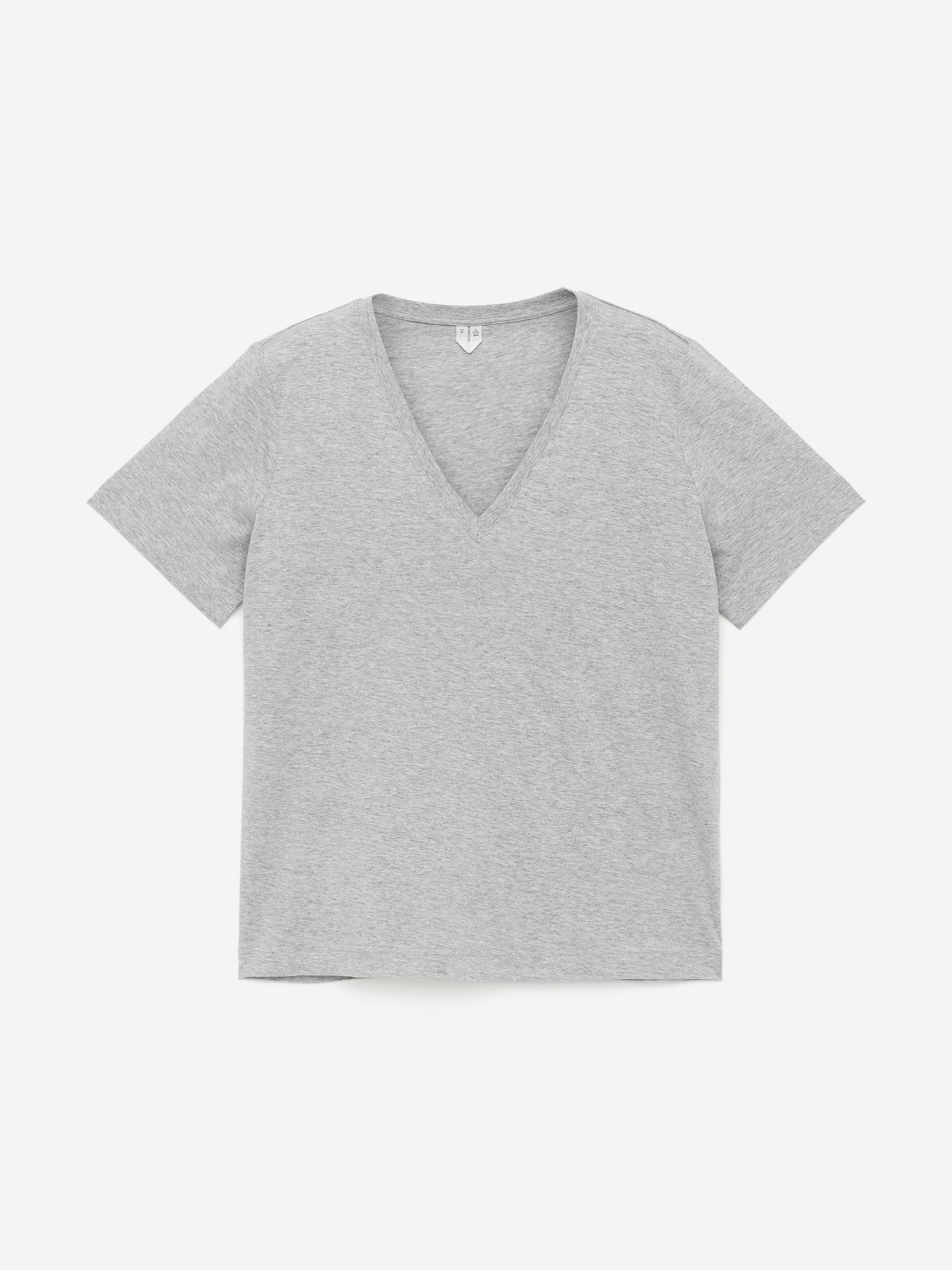 Se større billede: T-shirt med V-hals - Gråmeleret - DAME | H&M DK 1