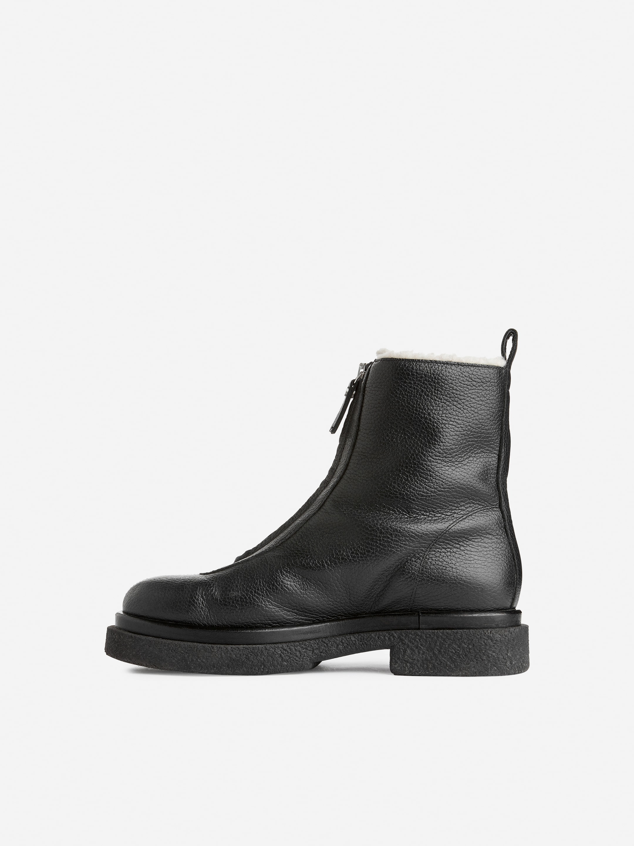 Visa större bild: Läderstövlar med fuskpäls - Svart - DAM | H&M SE 3