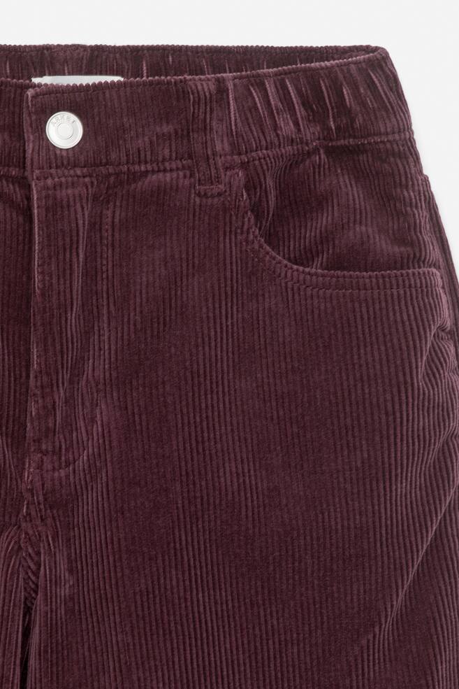 Wide Corduroy Trousers-Burgundy - 2