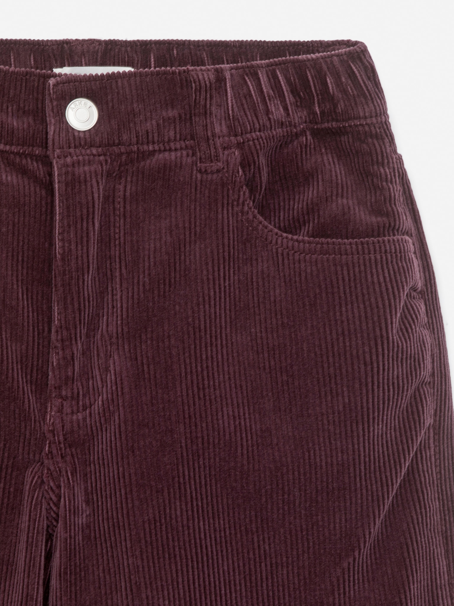 Pantalon large en velours côtelé - Bordeaux/Rose/Fleurs - 3