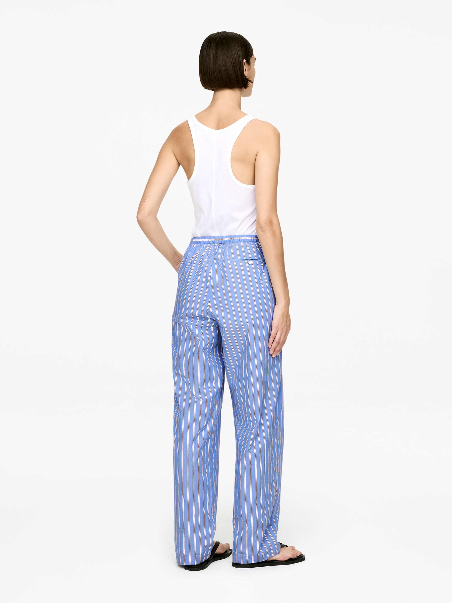 Cotton Pyjama Trousers - Blue/Striped - Regular fit - Women - StillMedia/Lookbook - 6