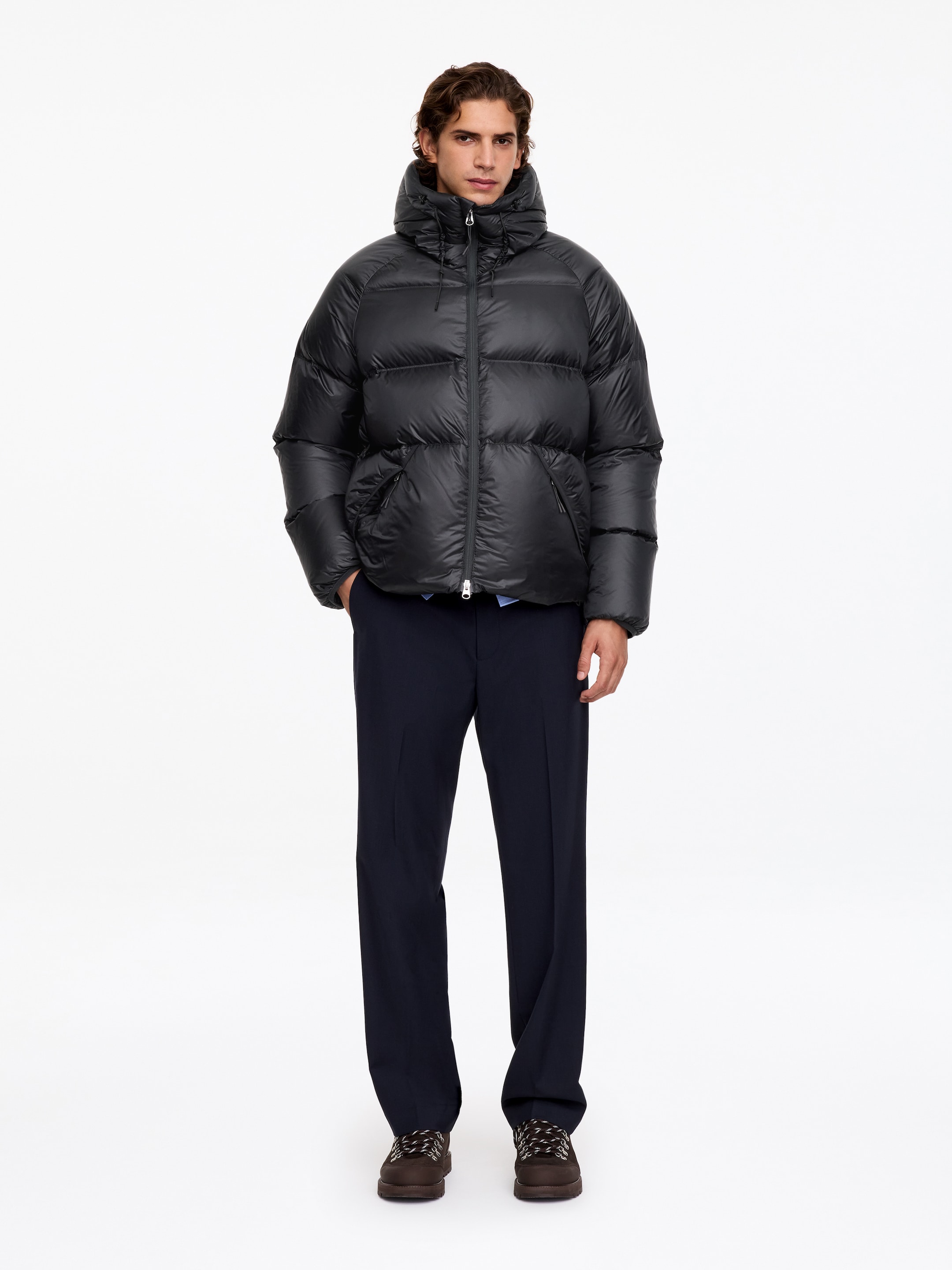 ARKET ACTIVE Hooded Re:Down Puffer-Grey-21124