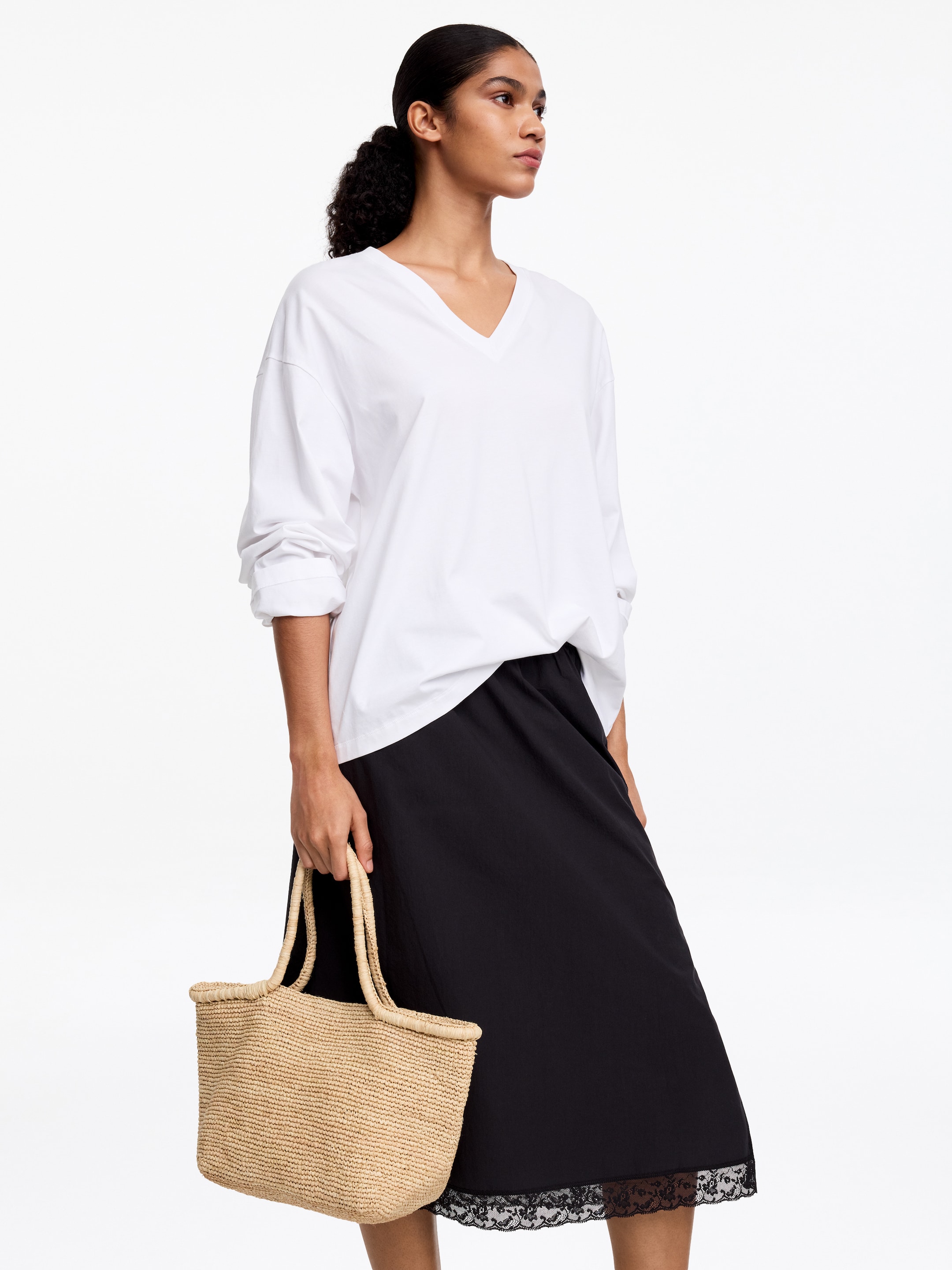 Bolso tote de rafia mediano - Beige - Women - StillMedia/Lookbook - 5