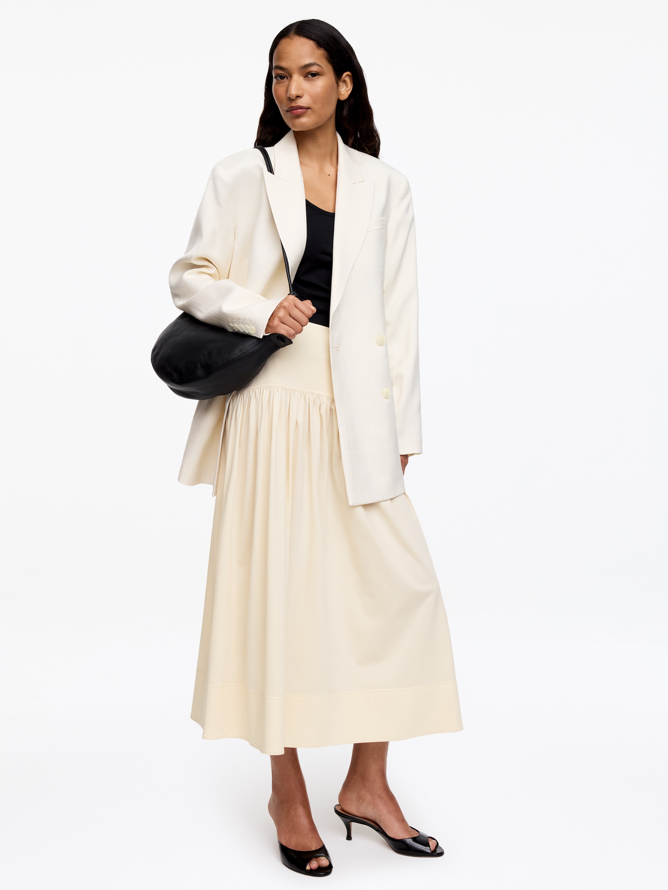 A-Line Midi Skirt - Beige - Regular fit - Women - StillMedia/Lookbook - 4