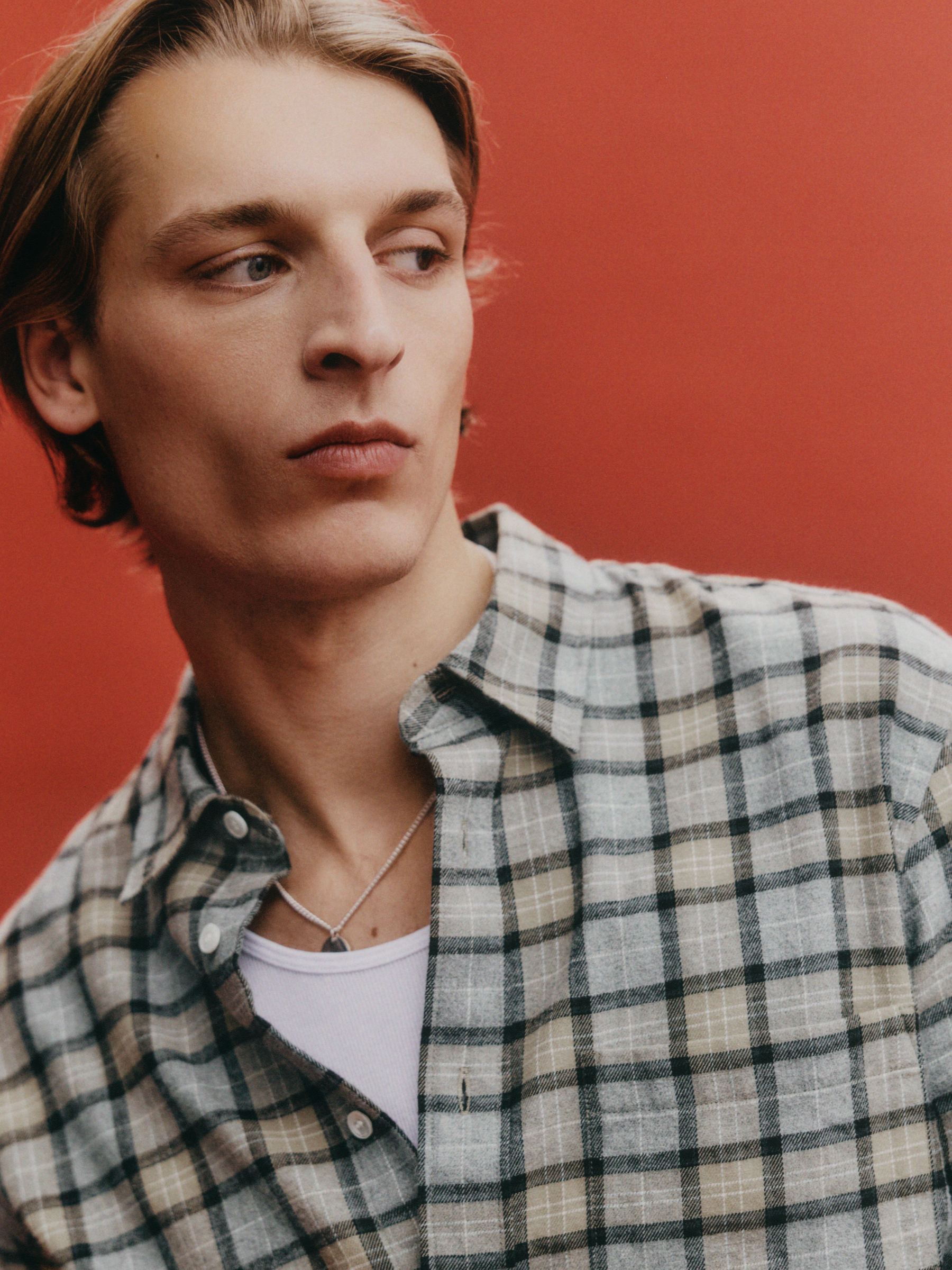 Flannel Shirt - Beige/Multi-Colour - Relaxed fit - Men - StillMedia/Environmental - 1