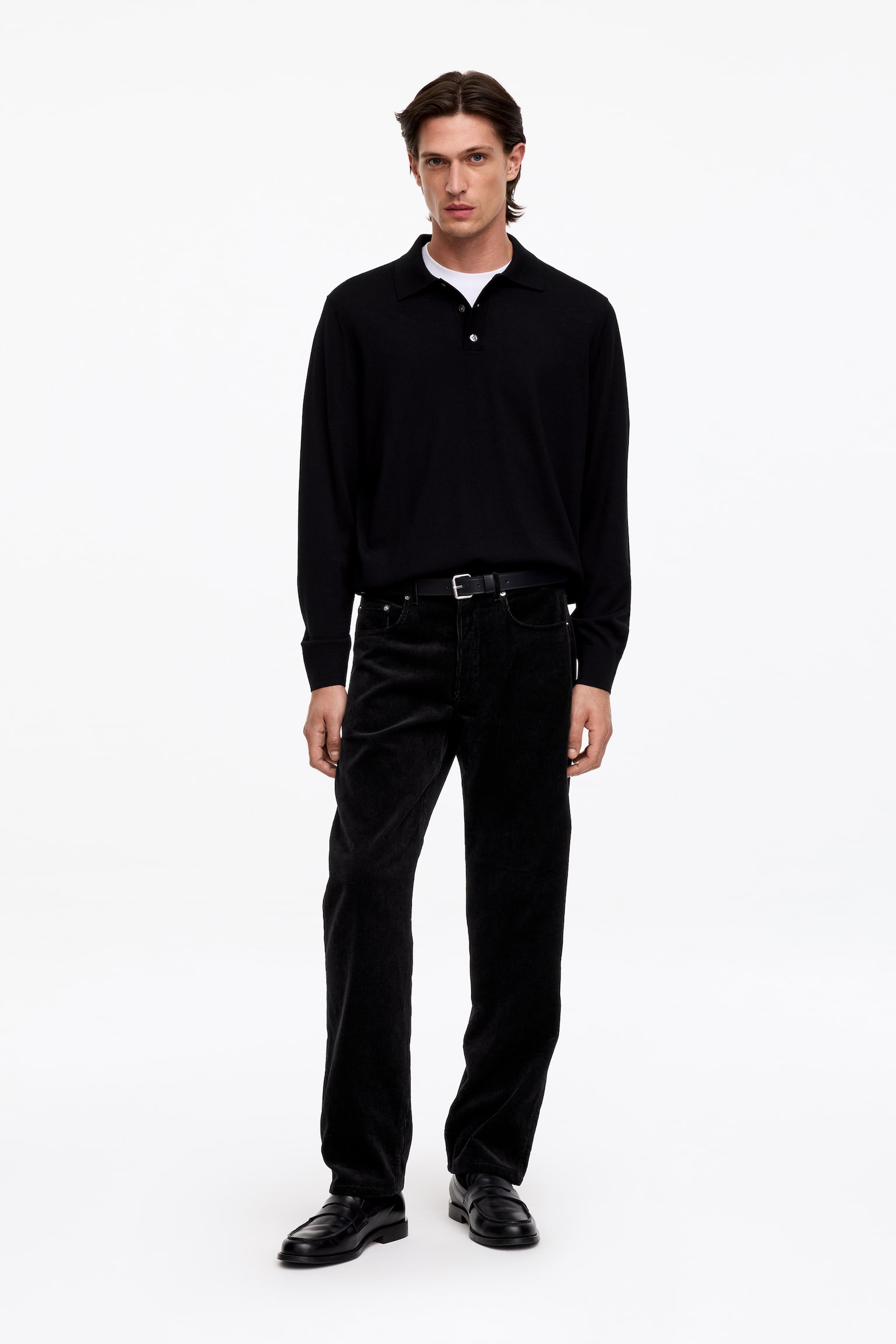 OCEAN Loose Straight Cordhose - Schwarz/Graubraun/Dunkelblau - 1