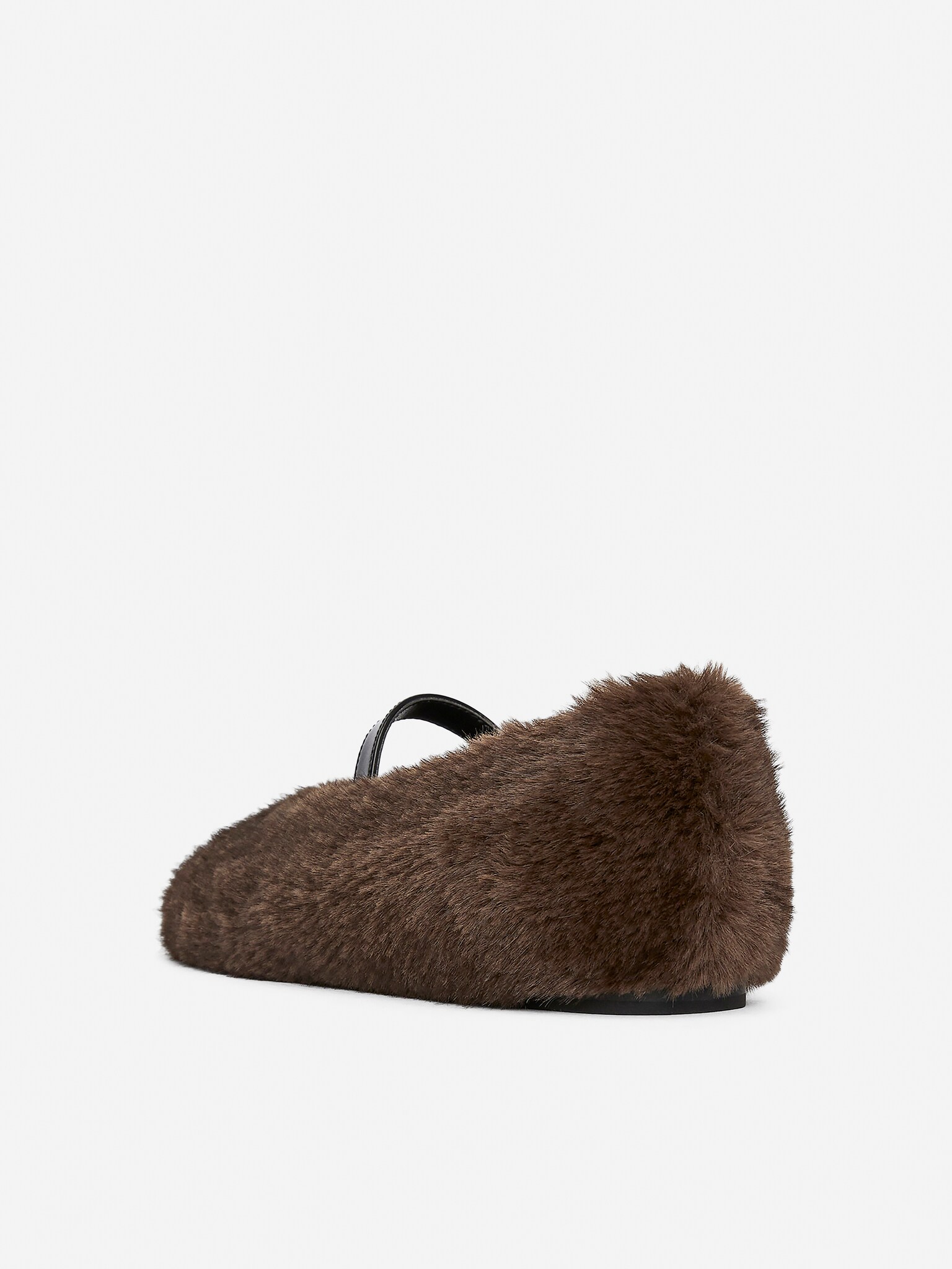 Ballerines en fausse fourrure - Marron - 8
