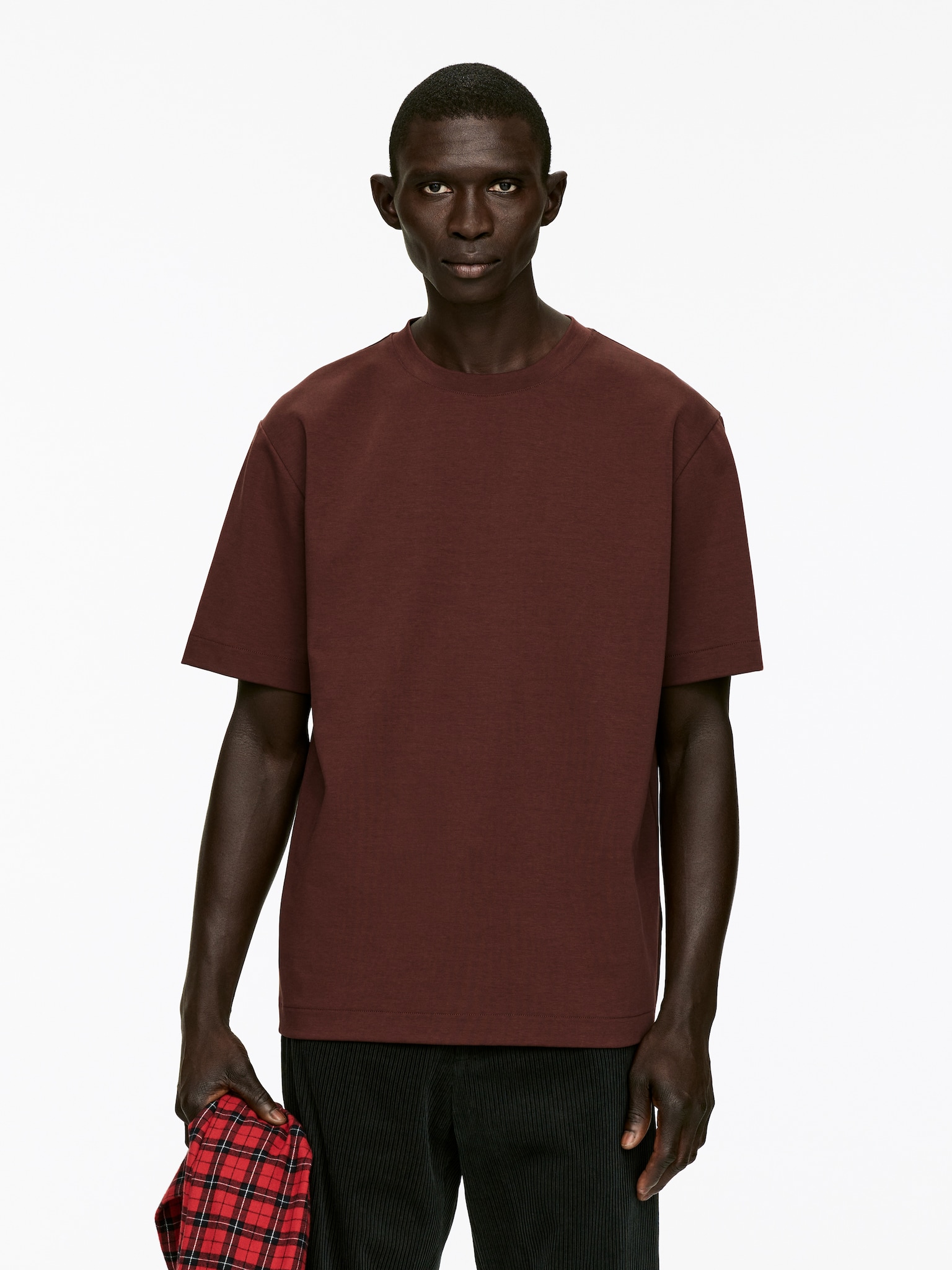 T-shirt interlock - Bordeaux foncé/Blanc/Bleu poudré/Noir/gris/Taupe/Bordeaux foncé