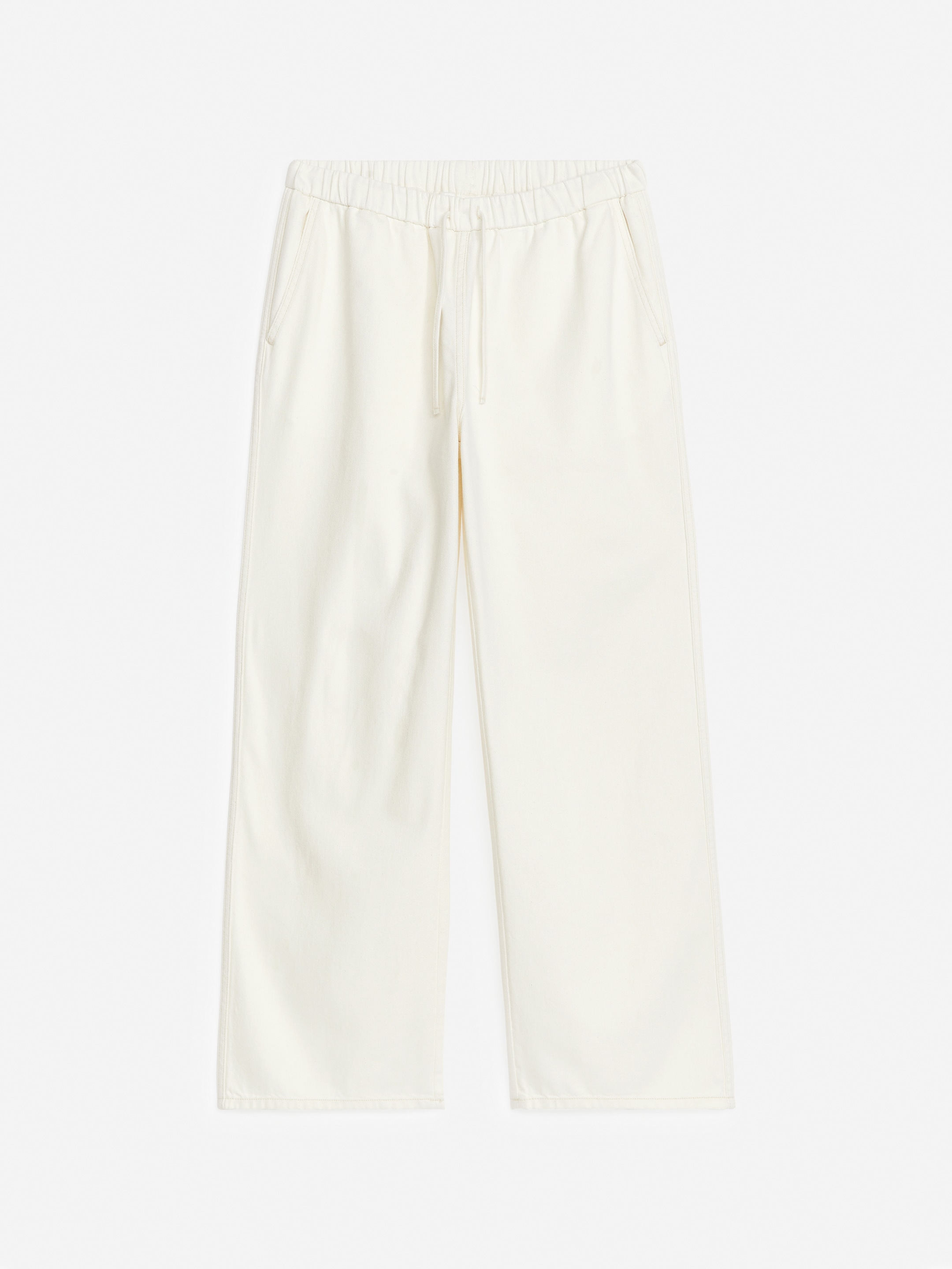 View larger image: Drawstring Denim Trousers - White - Ladies | H&M GB 1