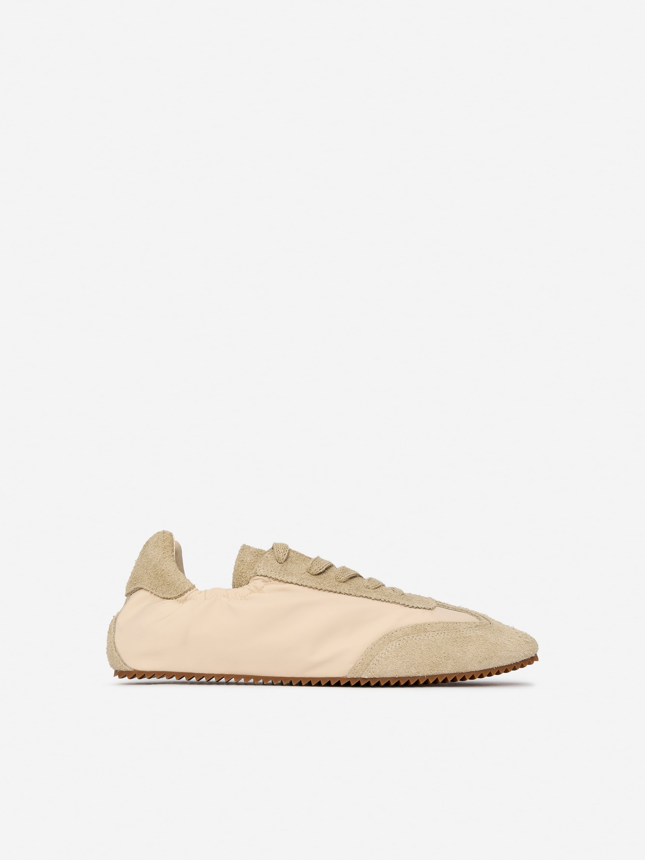 Suede Nylon Trainers-#D6C9AA-17713