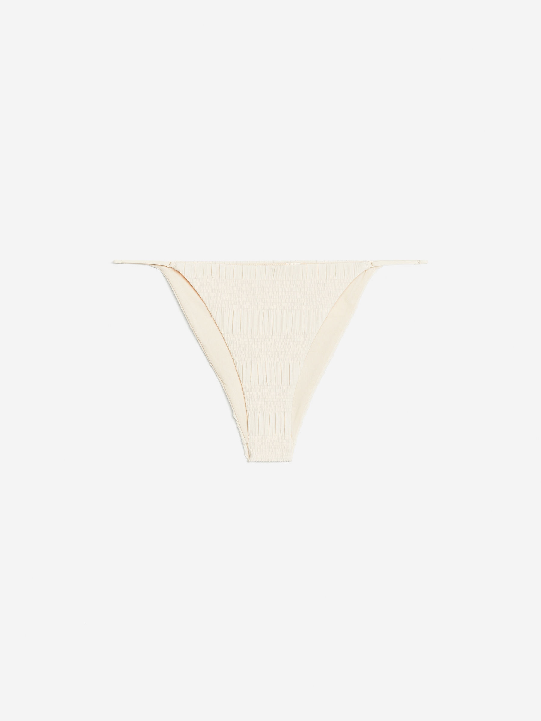Smocked Bikini Bottom-White-7491