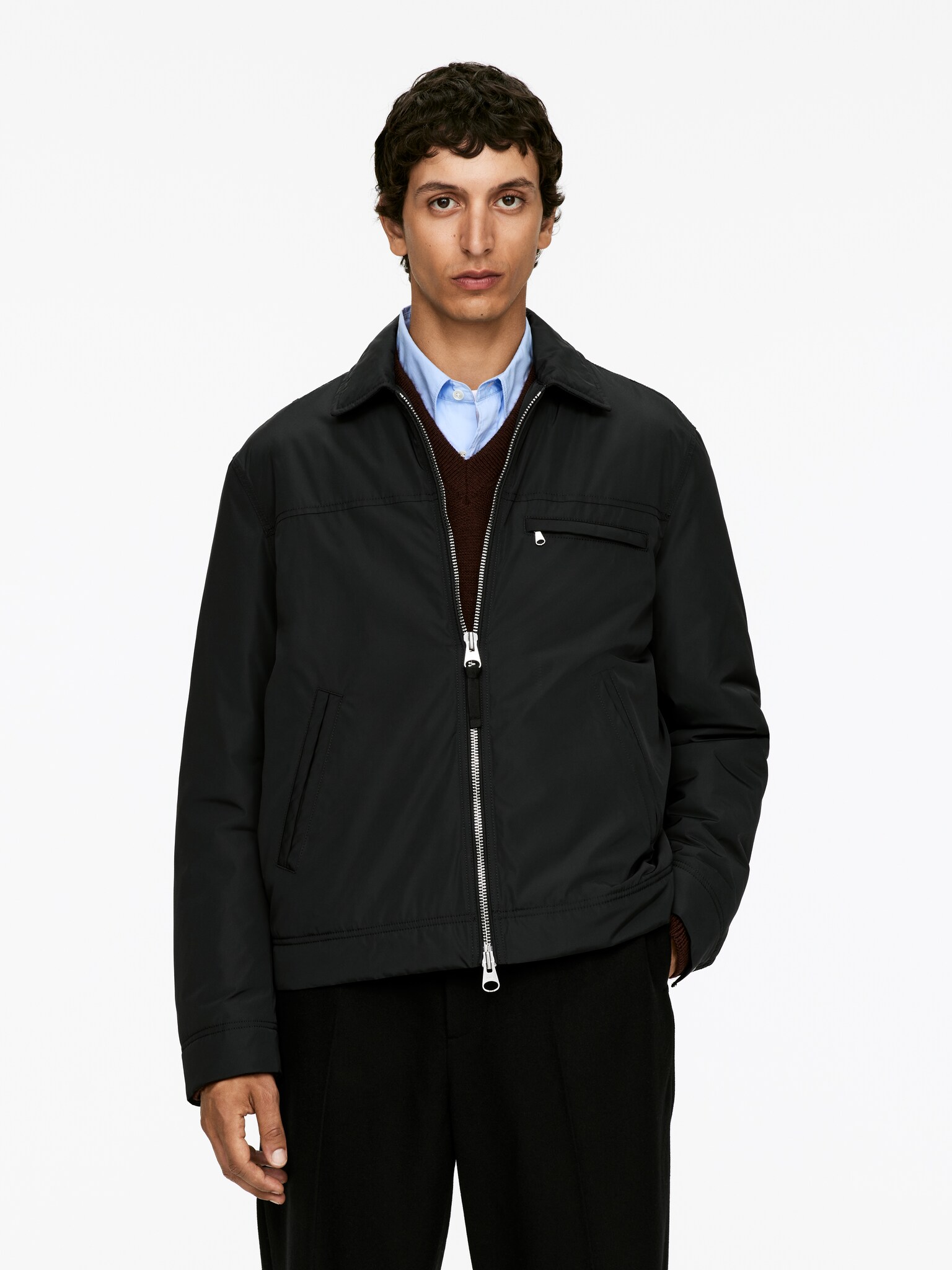 Veste carrée en nylon - Noir - 4