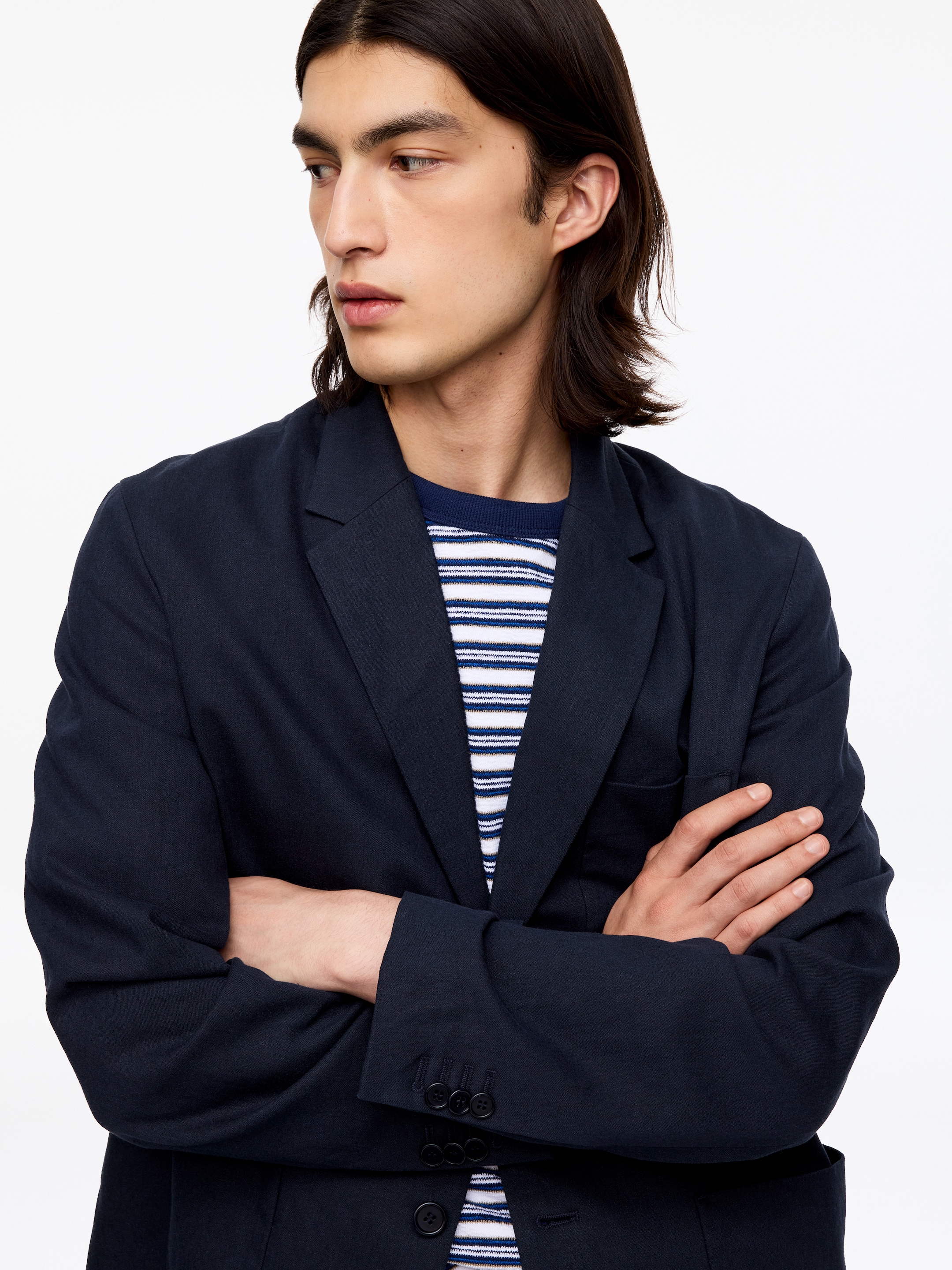 Blazer en lin mélangé - Bleu foncé - Regular fit - Homme - StillMedia/Lookbook - 3