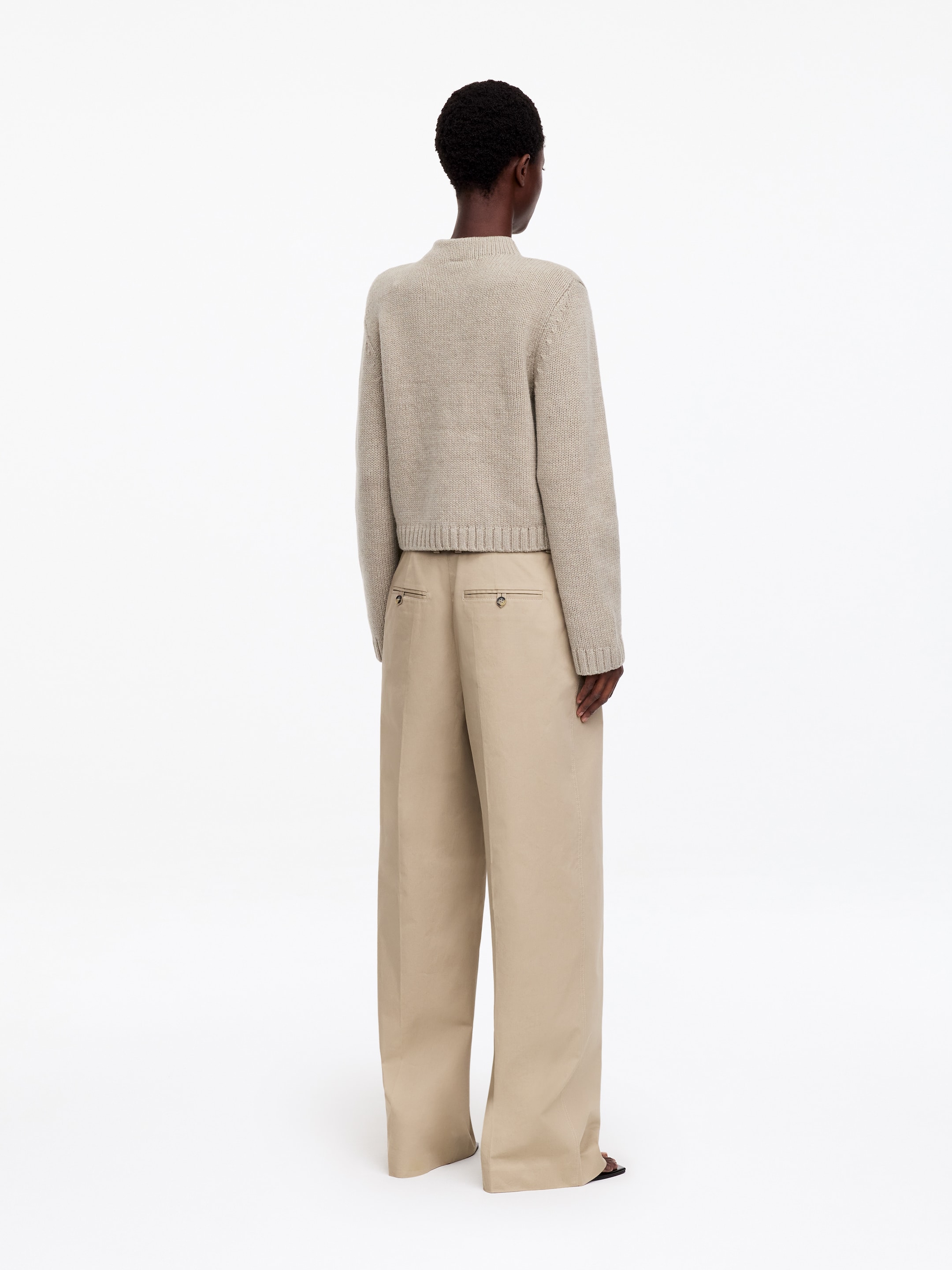 Cardigan in lana con collo a lupetto - Beige - Regular fit - women - StillMedia/Lookbook - 5