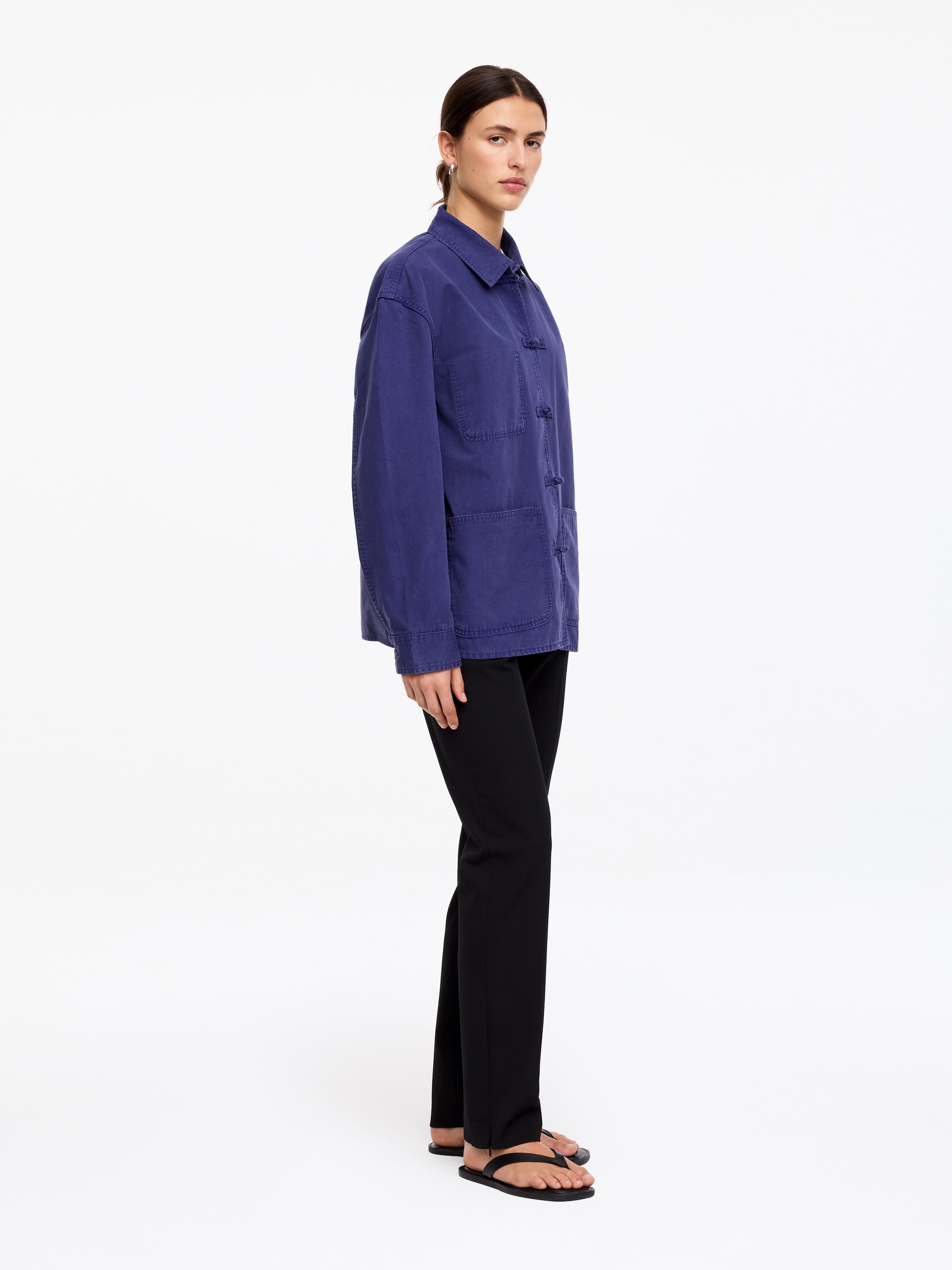 Overshirt med knutknapp - Blå - Regular fit - Women - StillMedia/Lookbook - 3