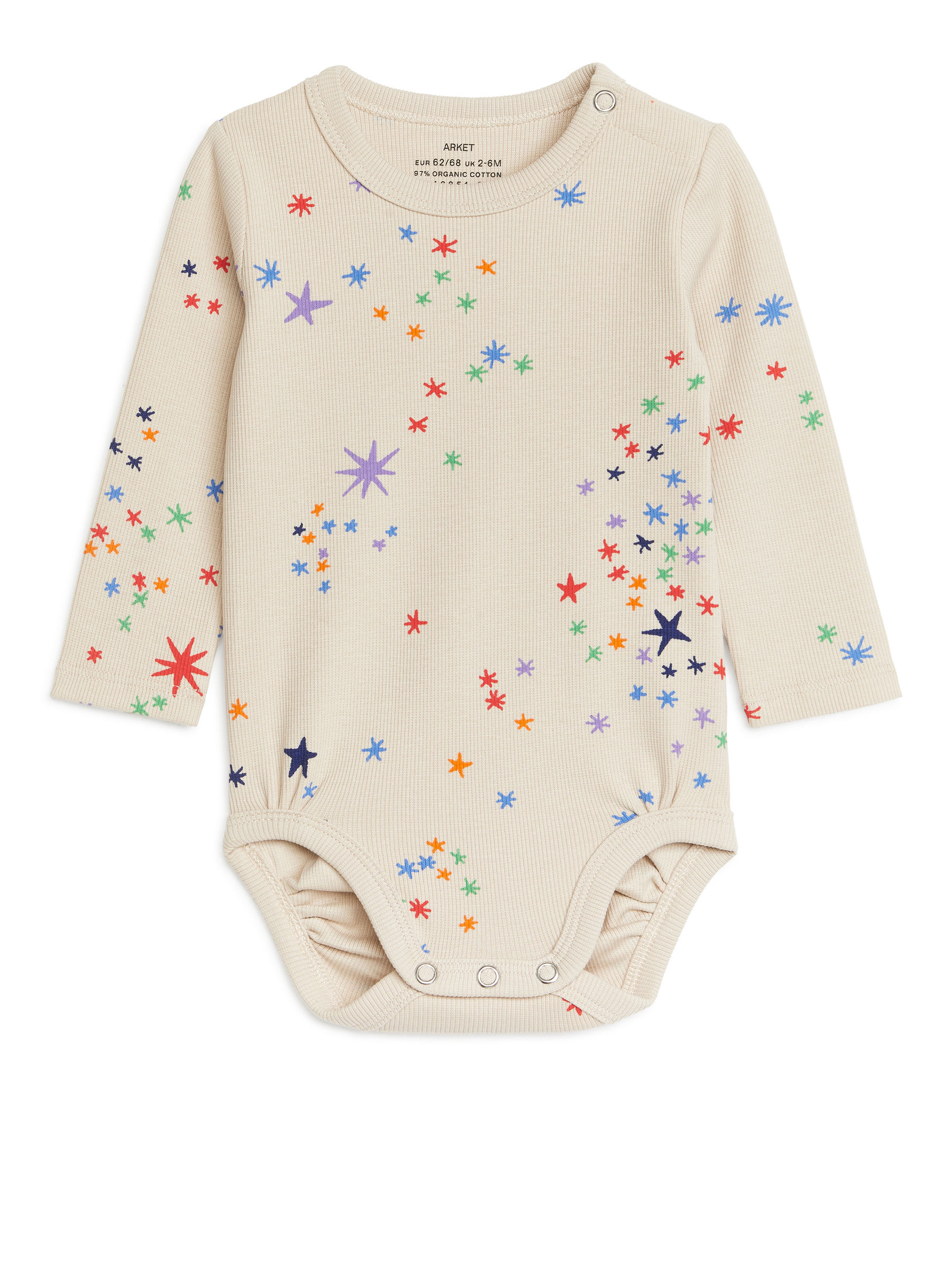 Body a maniche lunghe con lavorazione a coste - Bianco sporco/Multicolore - Children - StillMedia/DescriptiveStillLife - 2