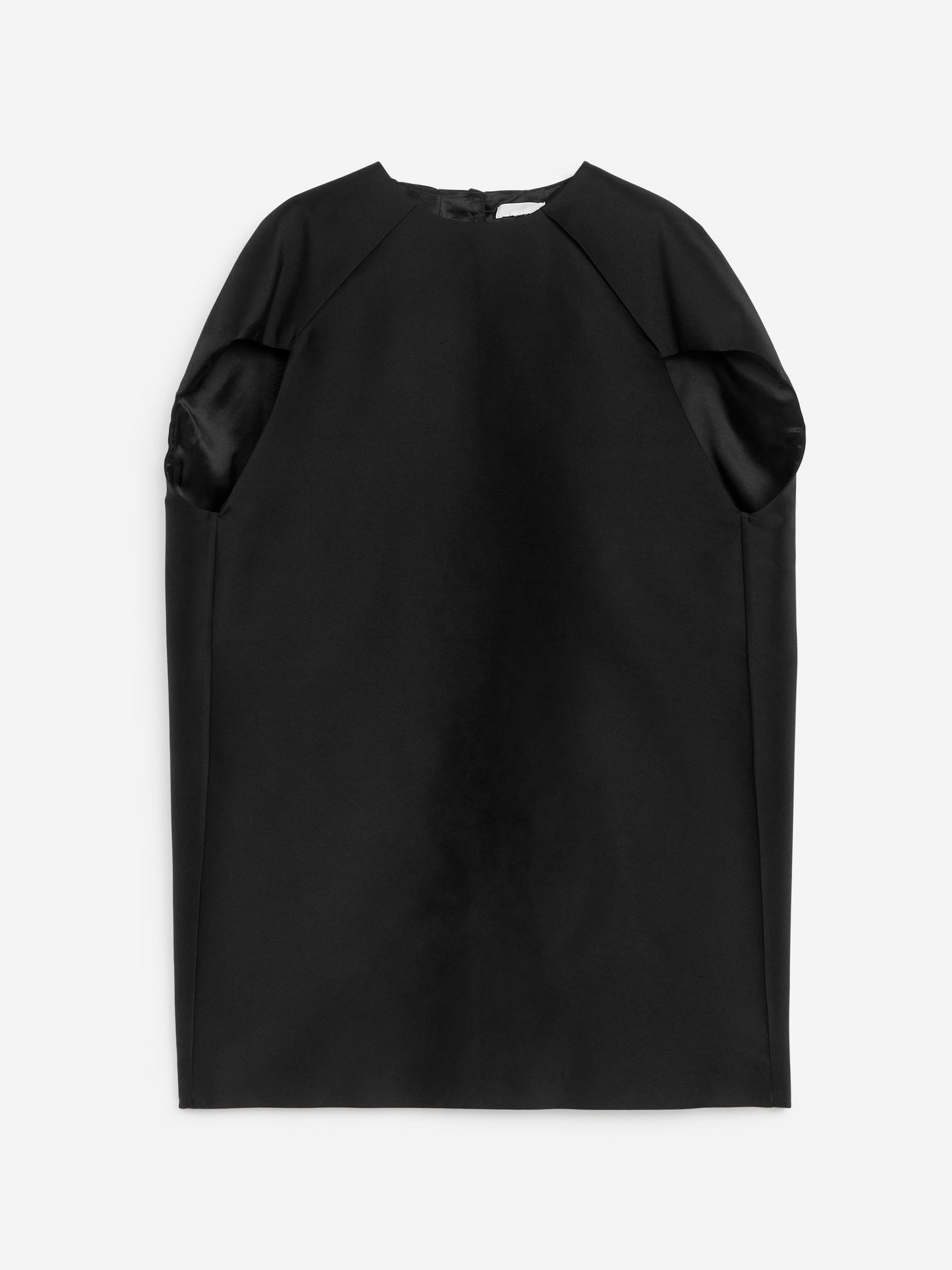 Mini vestido de capa-Negro-13196