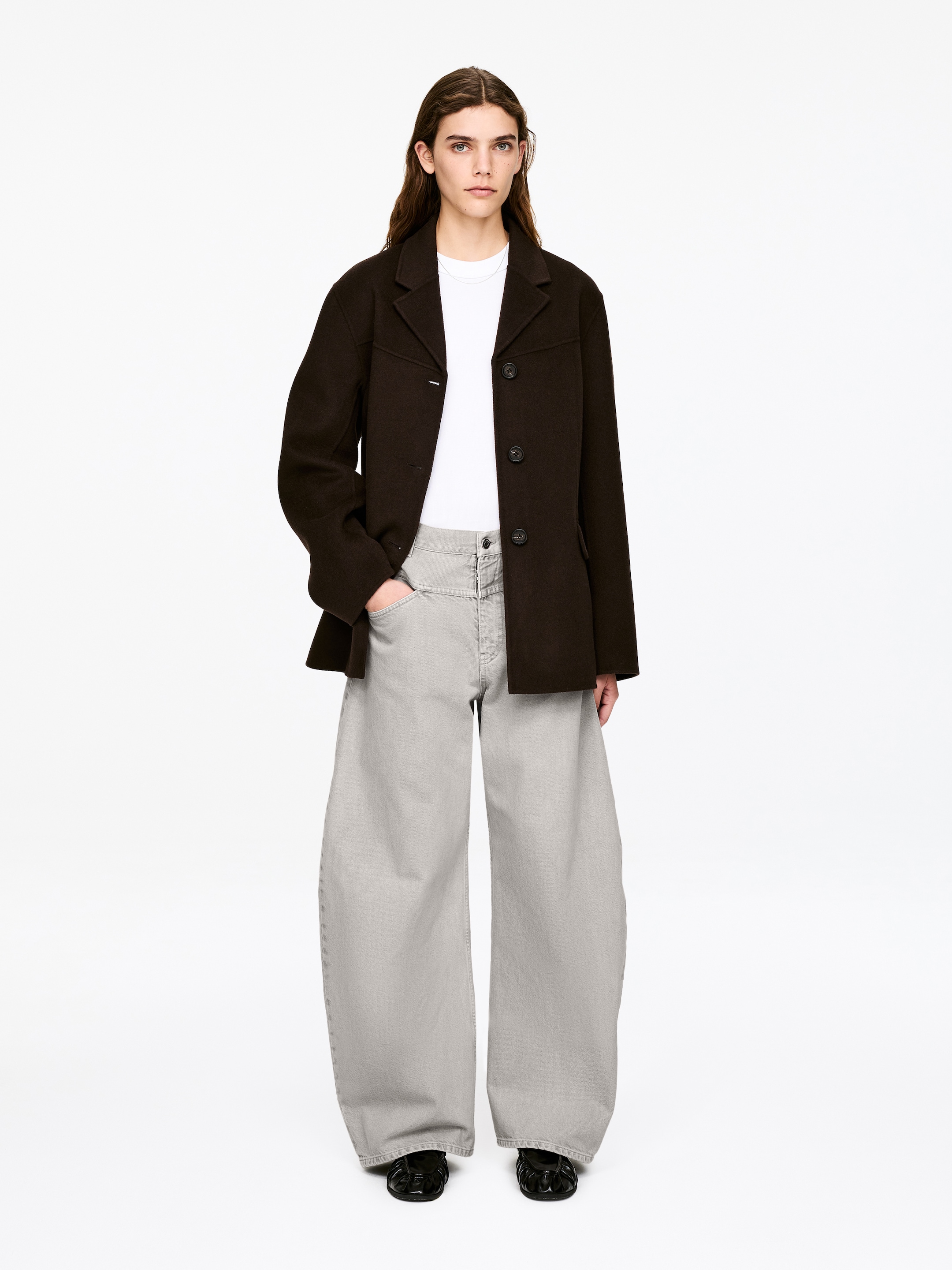 Ver imagen más grande: Vaqueros de pernera de barril - Gris claro - MUJER | H&M ES 1