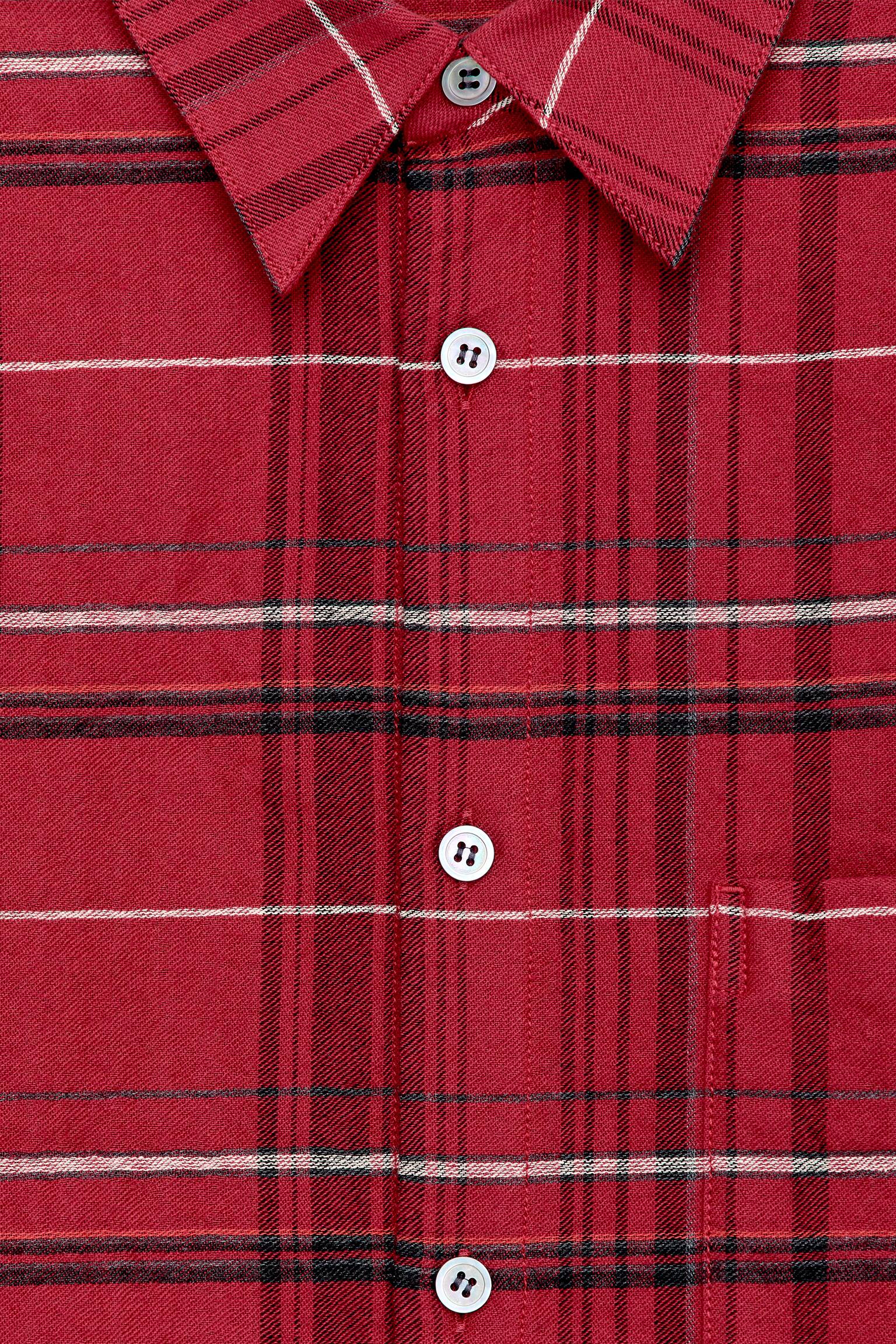 Cămașă lejeră din flanel - Roșu/Carouri - 5