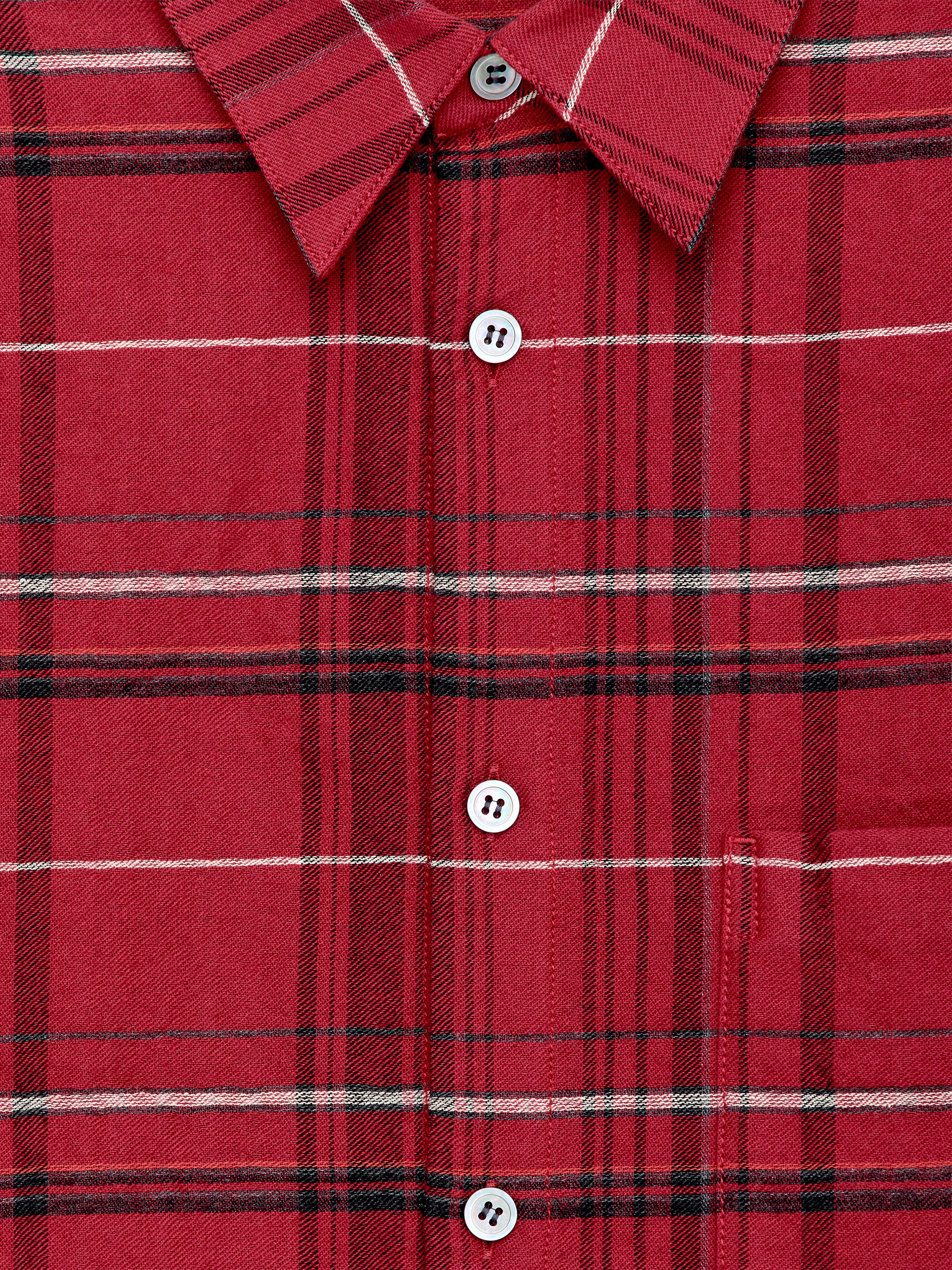 Relaxed Flannel Shirt - Red/Checkered - Relaxed fit - Men - StillMedia/DescriptiveDetail - 1