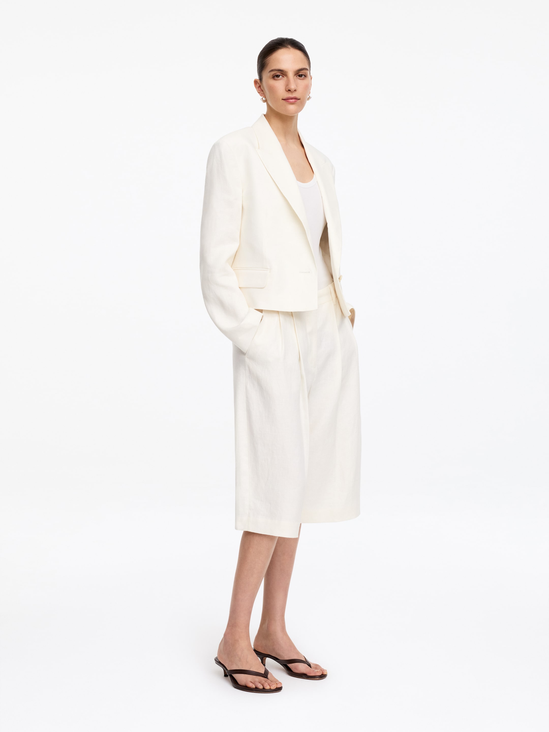 Linen Blazer - White - Regular fit - Women - StillMedia/Lookbook - 6