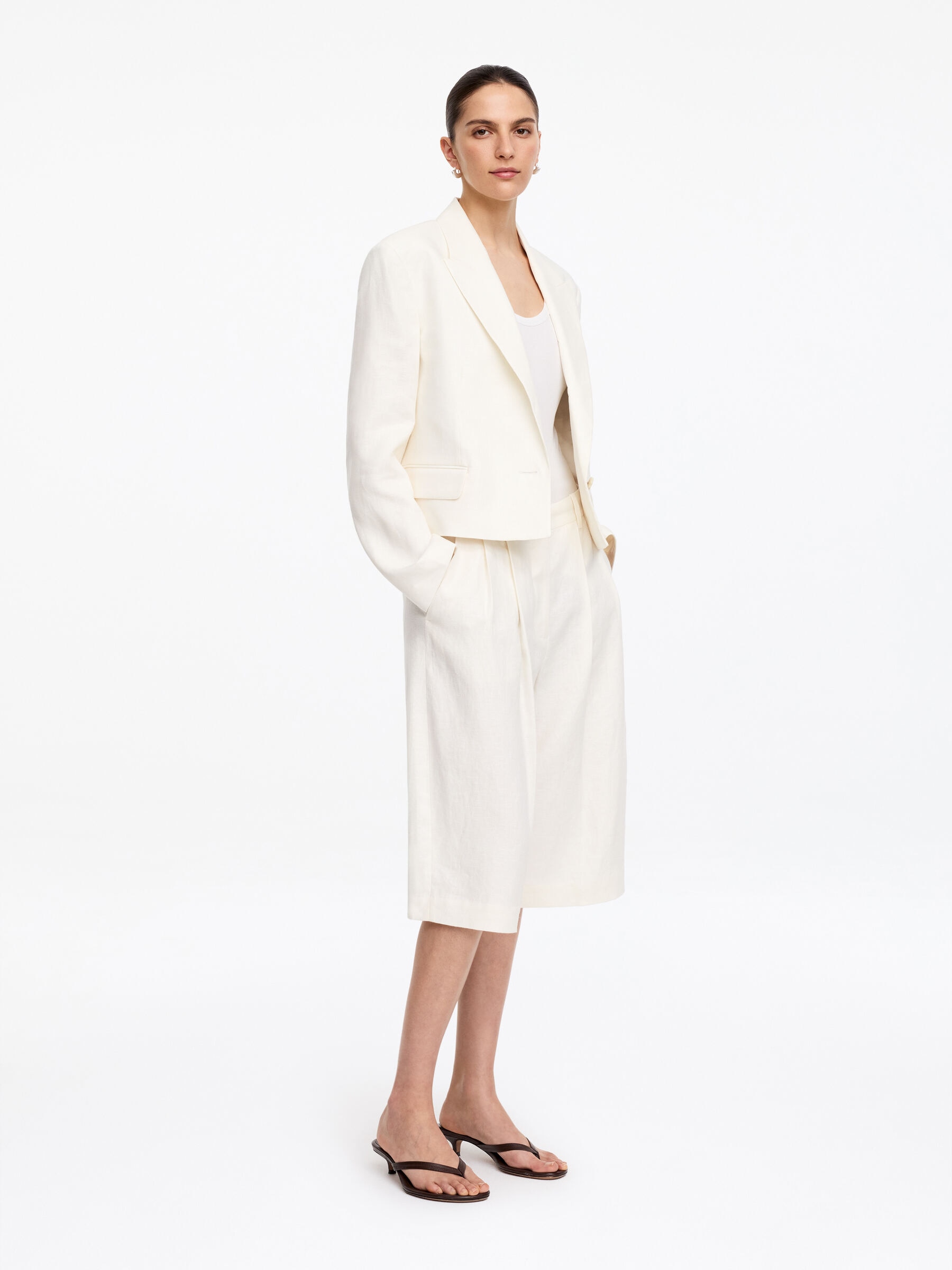 Blazer en lin - Blanc - Regular fit - Femme - StillMedia/Lookbook - 6