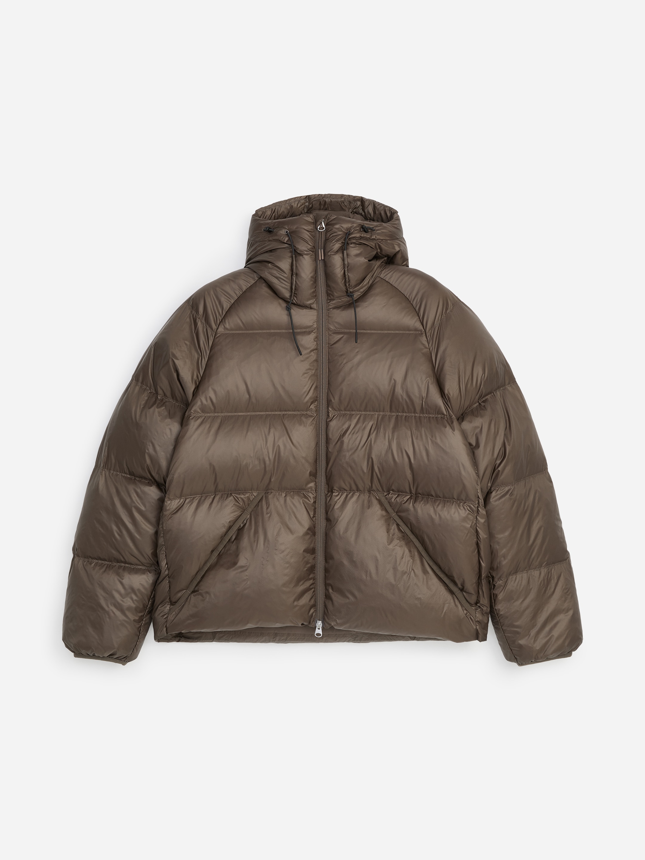 ARKET ACTIVE Hooded Re:Down Puffer - Brown - Regular fit - men - StillMedia/DescriptiveStillLife - 3