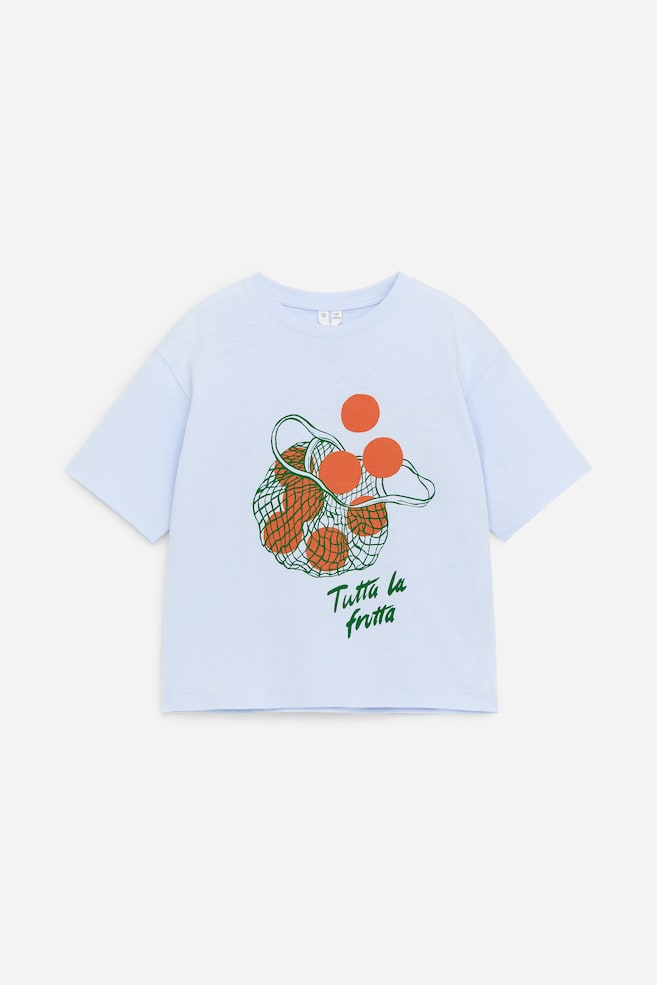 Camiseta oversize - Azul/naranjas/Azul/marrón - 1