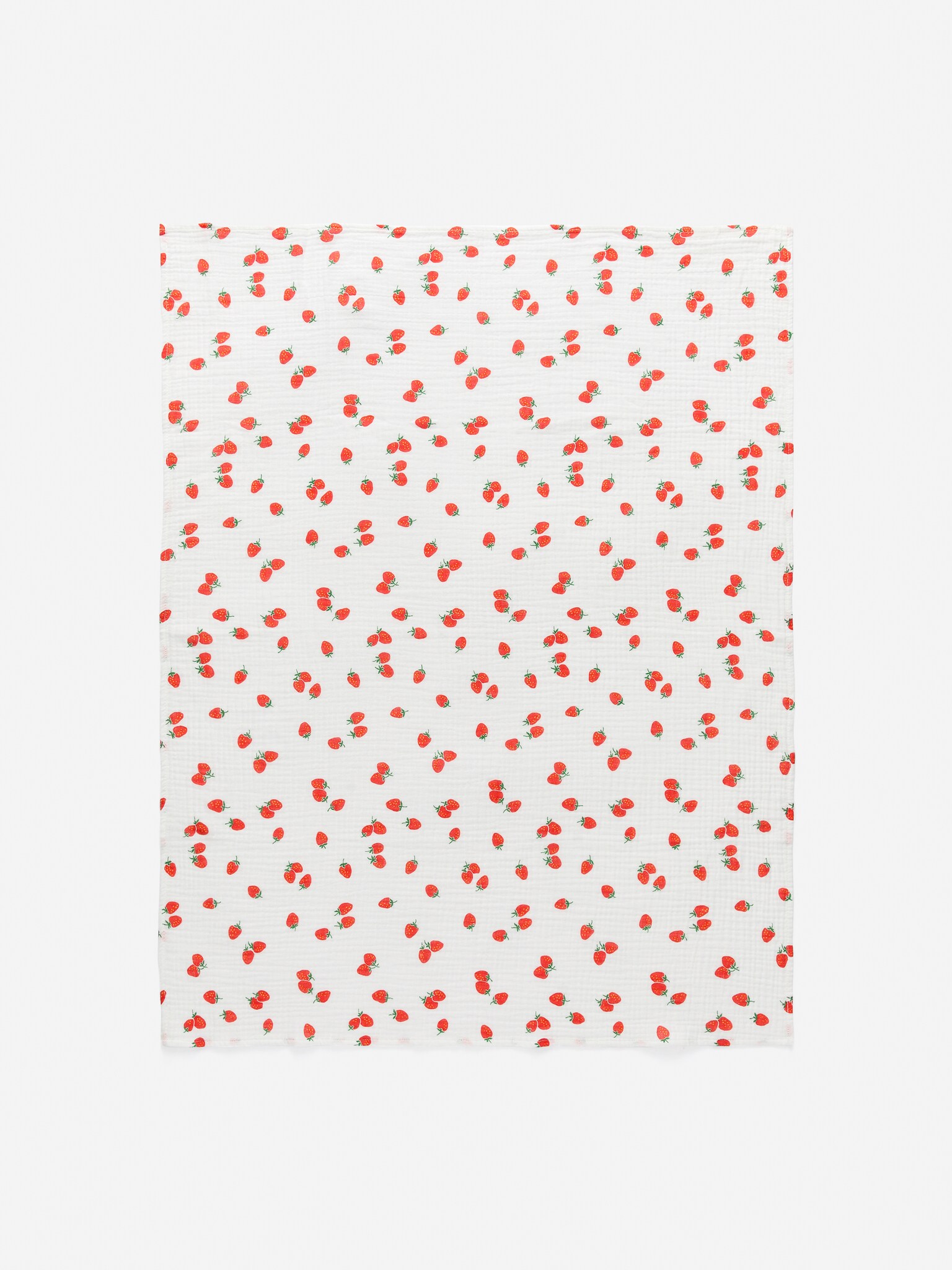 Plaid en mousseline - Blanc/Fraises - 2